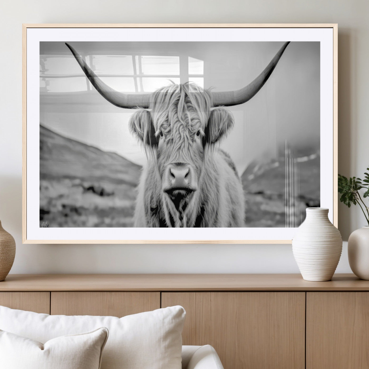 -Scottish Cow Wall Art Canvas Print