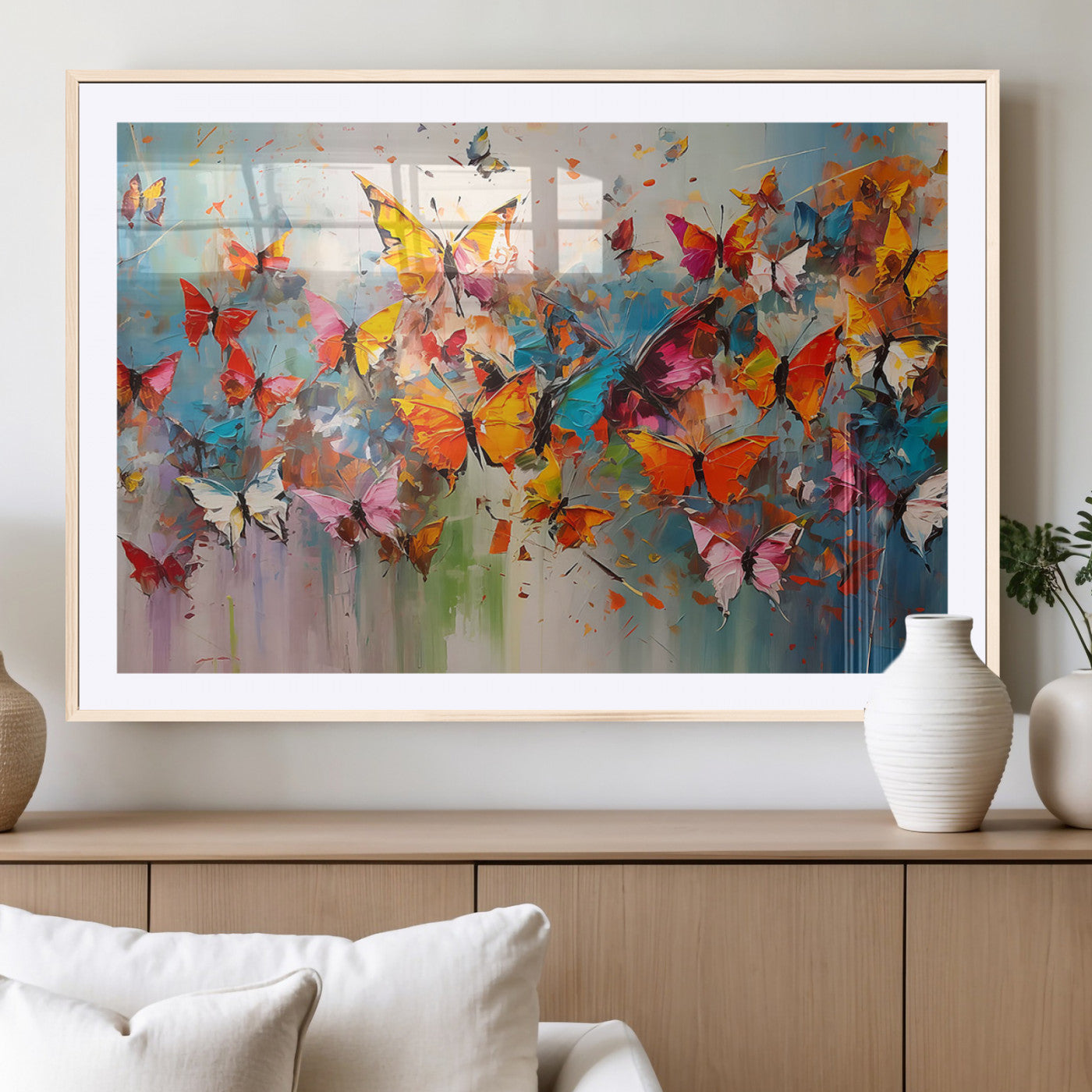 -Abstract Butterfly Wall Art Canvas Print