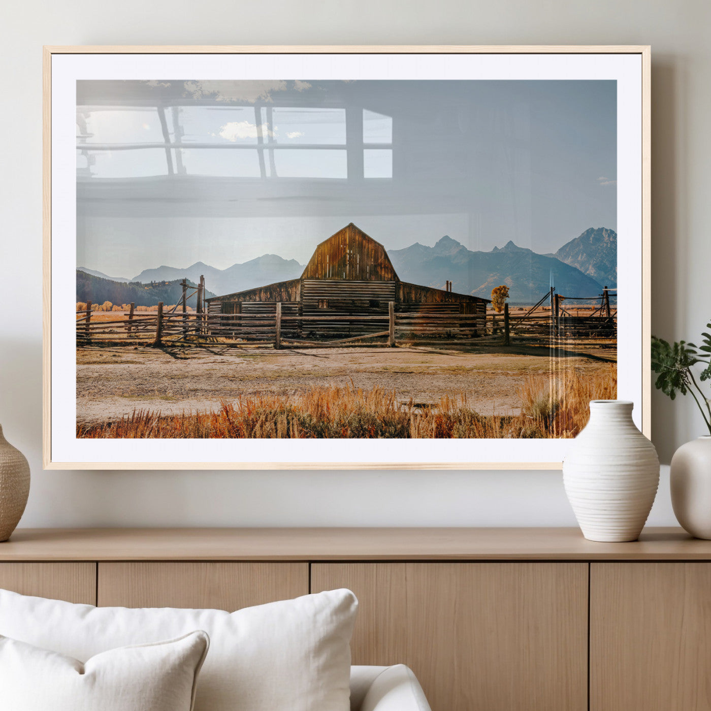 MGC-FP-36x24 - Vintage Old Barn Field Wall Art Canvas Print for Farmhouse Decor - Rustic Barn Wall Art Canvas Print