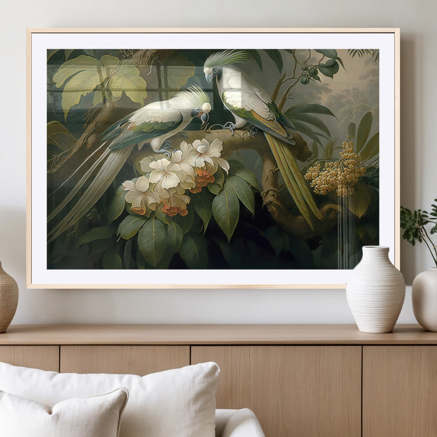 84047-MGC-FP-36x24_Natural-Tropical Paradise Print Wall Art Stunning Artwork of a Parrot in a Lush Forest with Beautiful