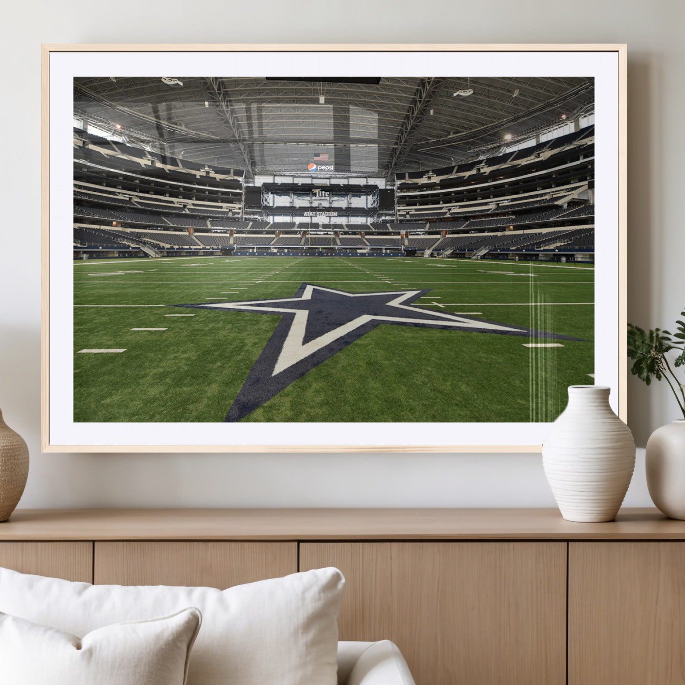 MGC-FP-36x24 - Dallas Cowboys Football Team Print - Arlington AT&T Stadium Wall Art Canvas Print
