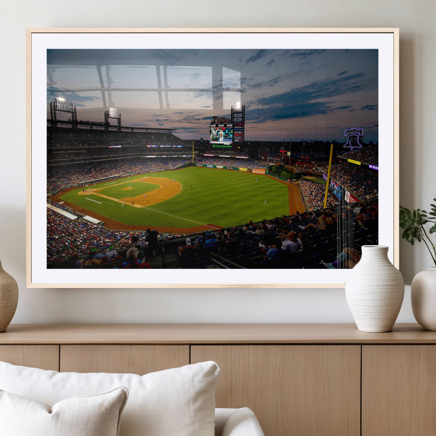 17415-MGC-FP-36x24_Natural-Philadelphia Phillies Baseball Team Print - Citizens Bank Park Stadium Wall Art Canvas Print