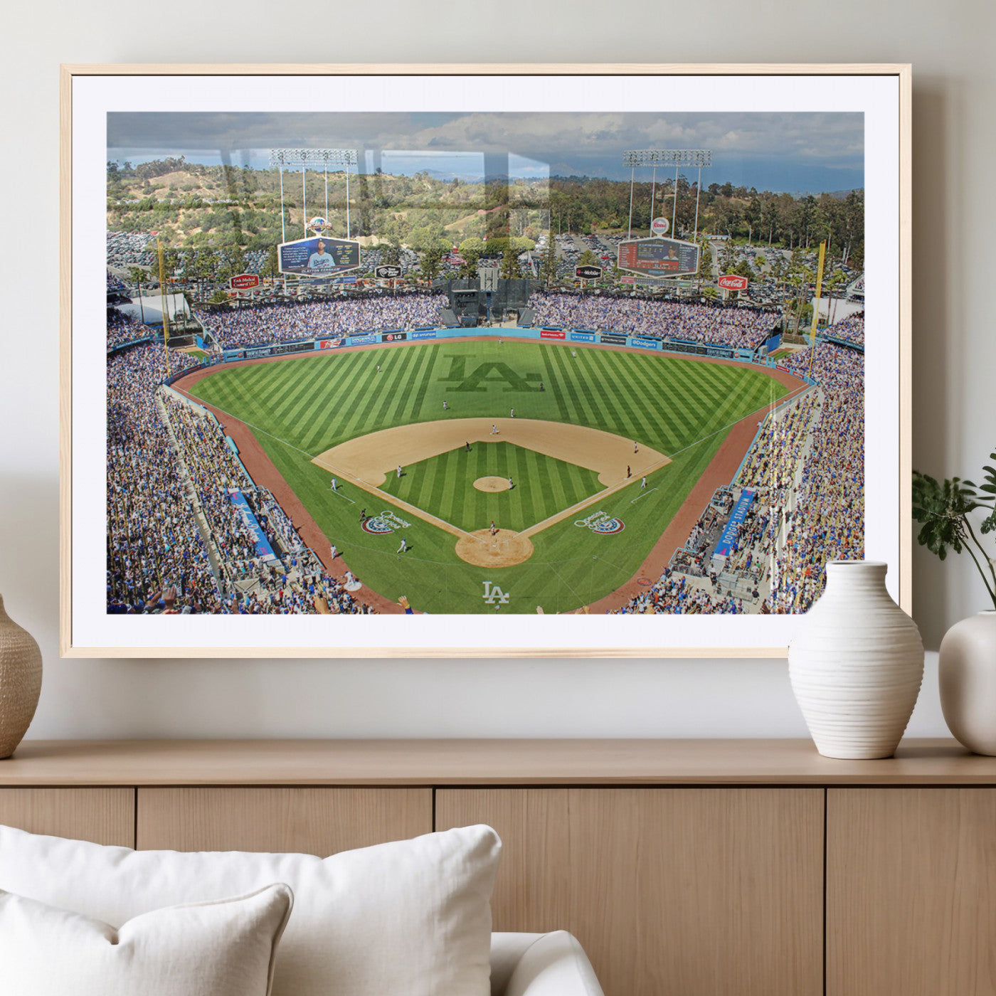 34760-MGC-FP-36x24_Natural-Citi Field Wall Art Print | 3-Panel New York Mets Baseball Stadium Canvas Print | Framed Sports