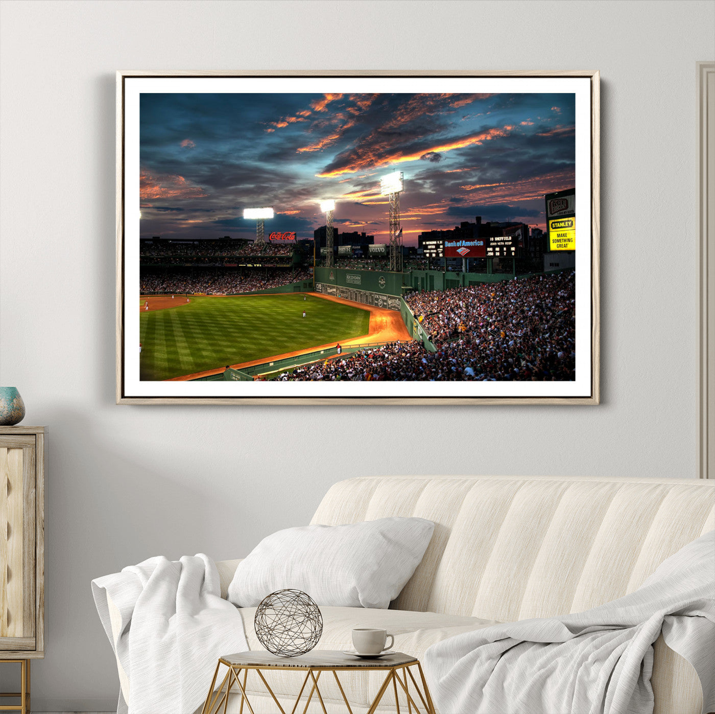 66781-MGV-CV-36X24-Fenway Park Wall Art Canvas Print | Large Baseball Stadium Canvas Print for Boston Red Sox Fans |