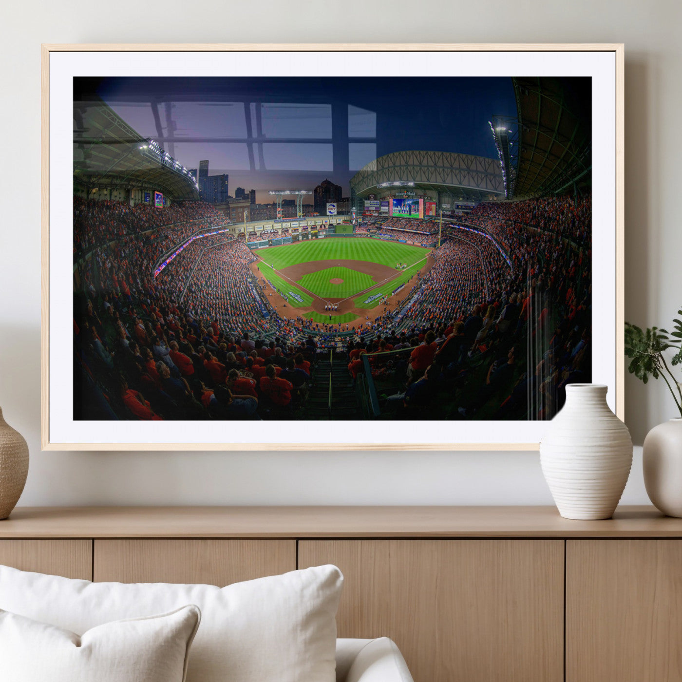 MGC-FP-36x24 - Houston Astros Baseball Print Canvas - Houston Minute Maid Park Stadium Wall Art Canvas Print