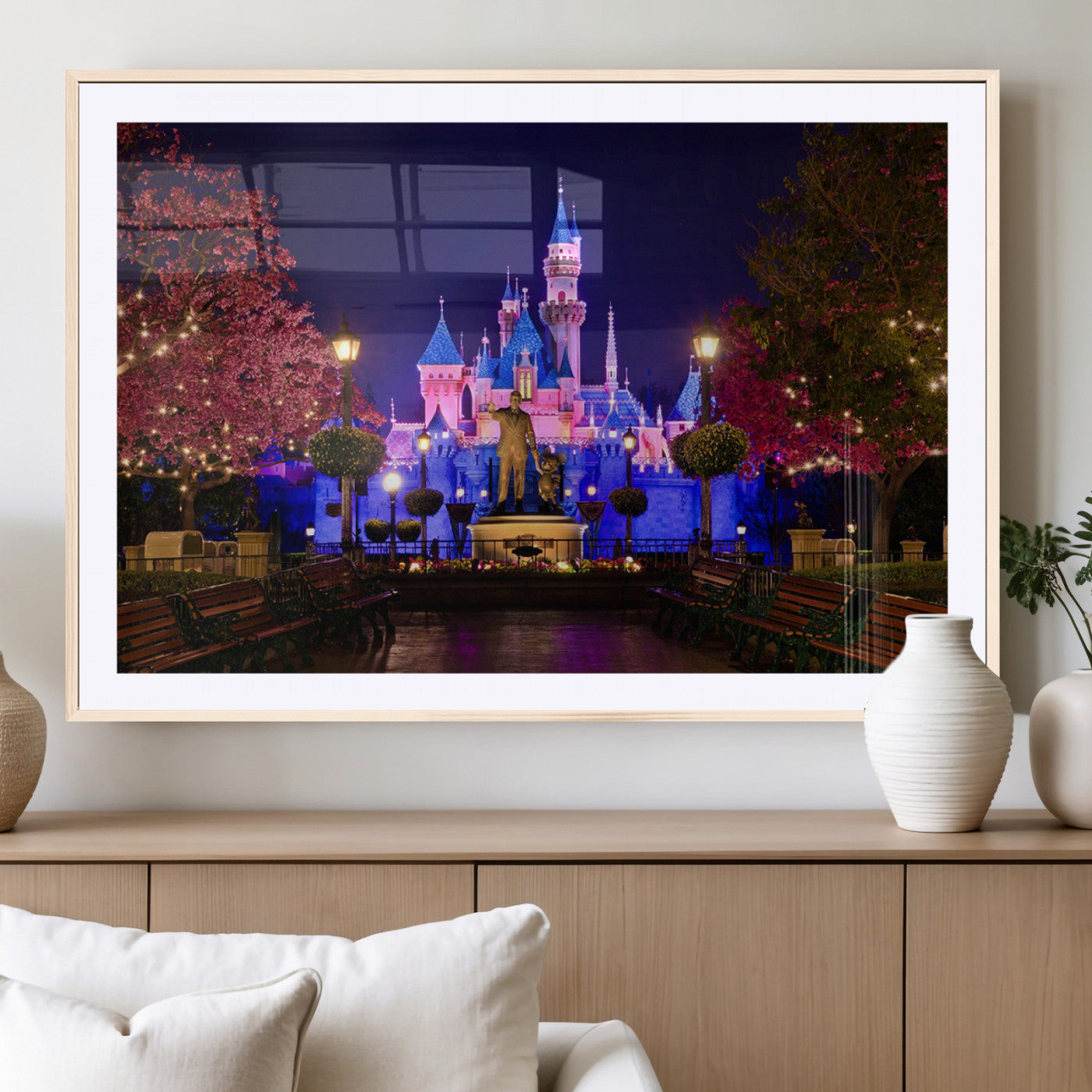 MGC-FP-36x24 - Castle Large Wall Art Disney Magic Kingdom Kids Room Decor - Disney World Christmas Home Decor Child