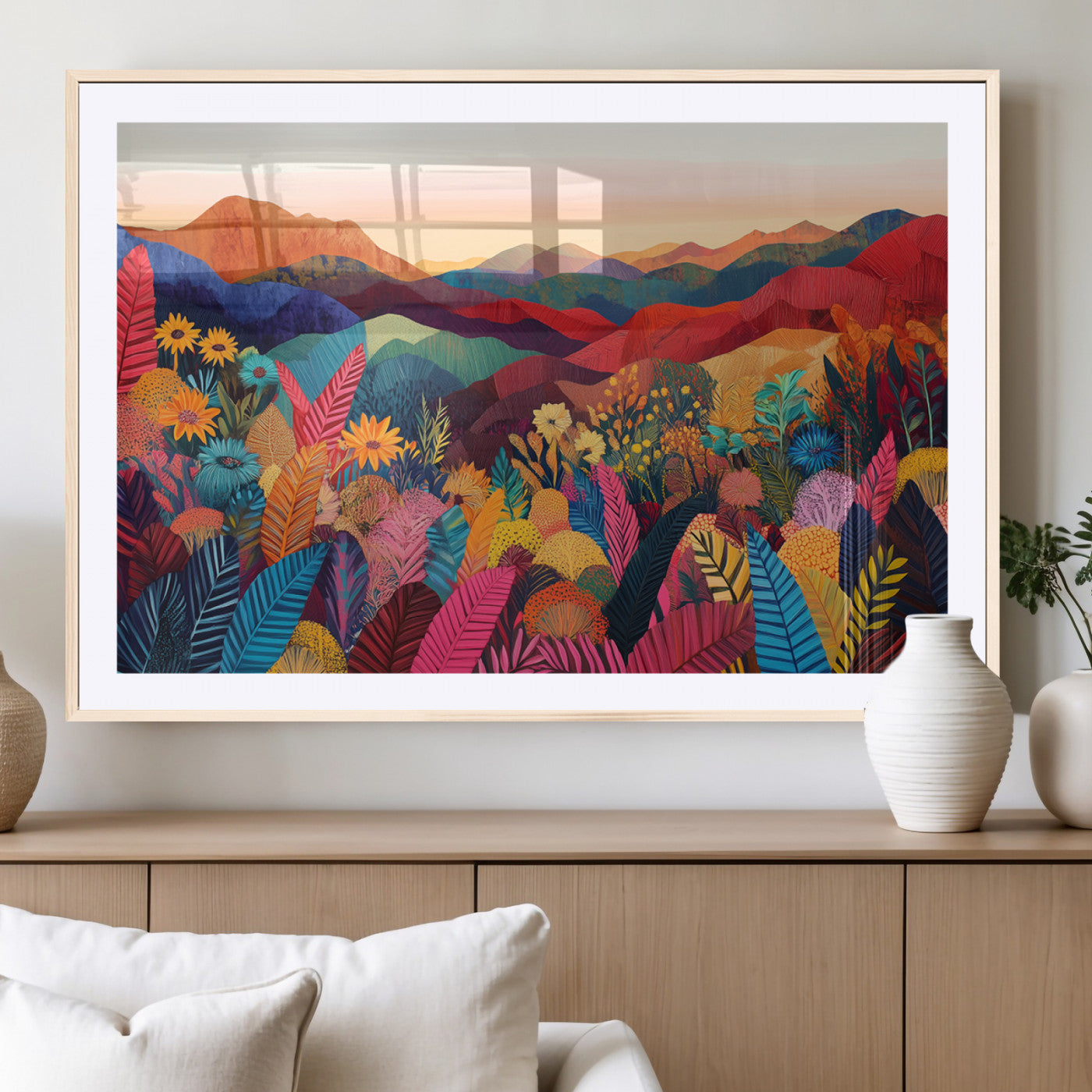 MGC-FP-36x24 - YAYOI KUSAMA Abstract Print - Landscape Canvas Wall Art Print - Vibrant Modern Decor for Living