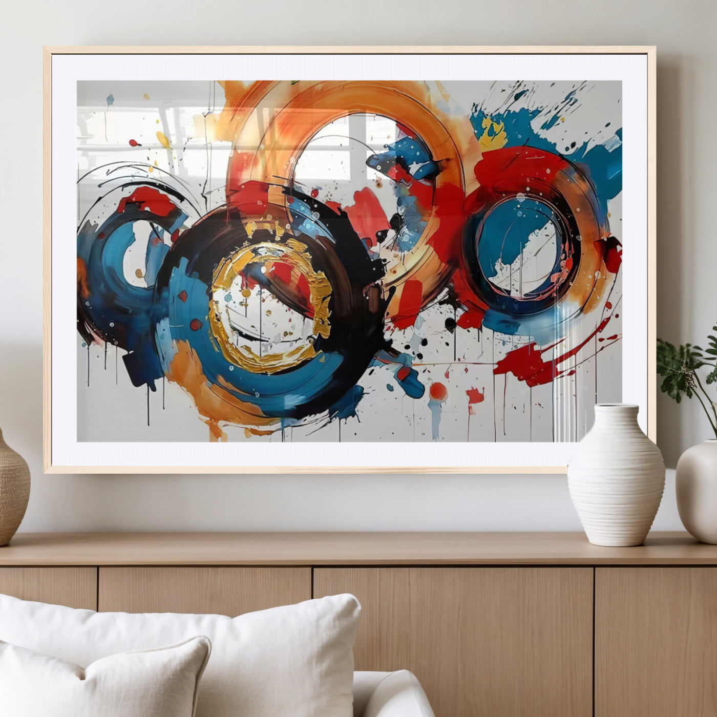 MGC-FP-36x24 - Abstract Wall Art, Rings Wall Art Canvas Print