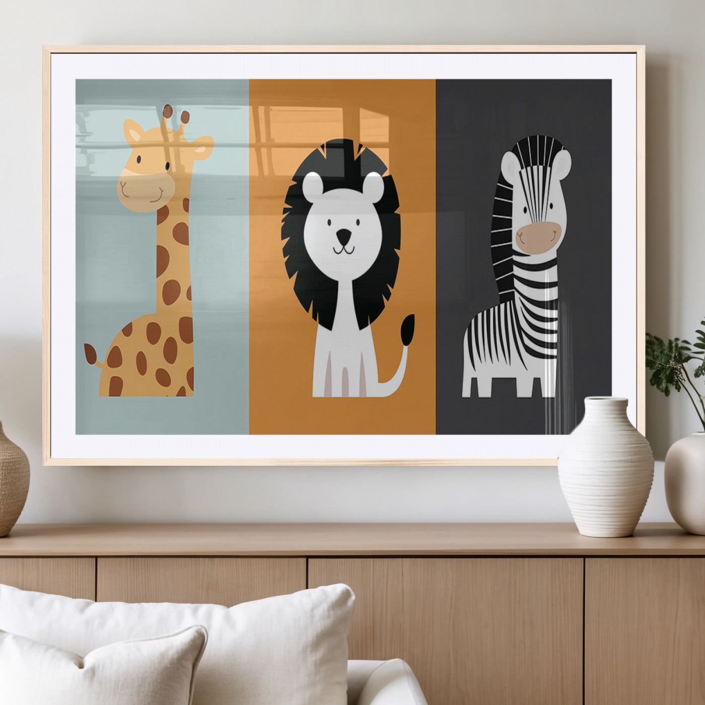 MGC-FP-36x24 - Boho Jungle Animal Nursery Wall Art Prints - Safari Decor in Earth Tones for Modern and Stylish
