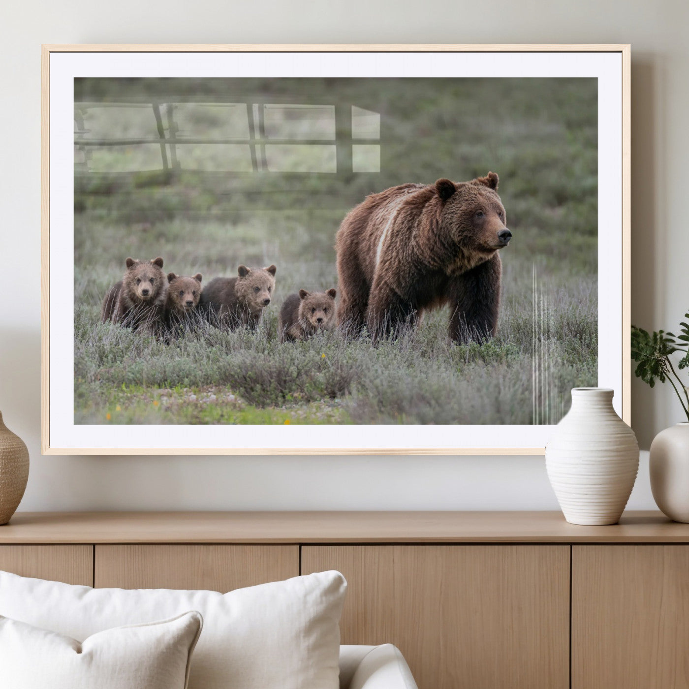 MGC-FP-36x24 - Wildlife Photography of 399 Grizzly Bear Cubs | Queen of the Tetons Canvas Wall Art Print