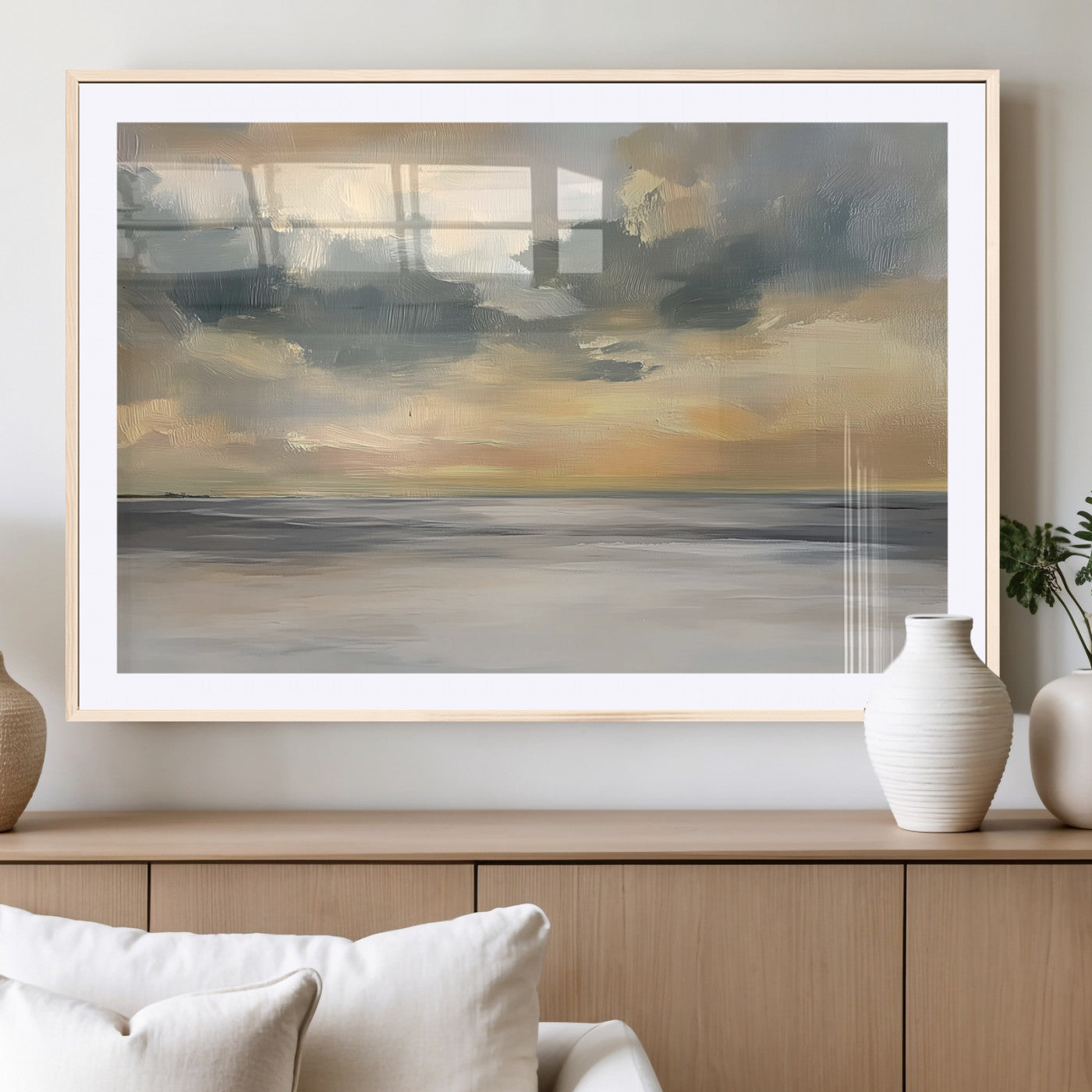 MGC-FP-36x24 - Modern Coastal Artwork with Vibrant Abstract Ocean Waves Wall Art Canvas Print for Contemporary