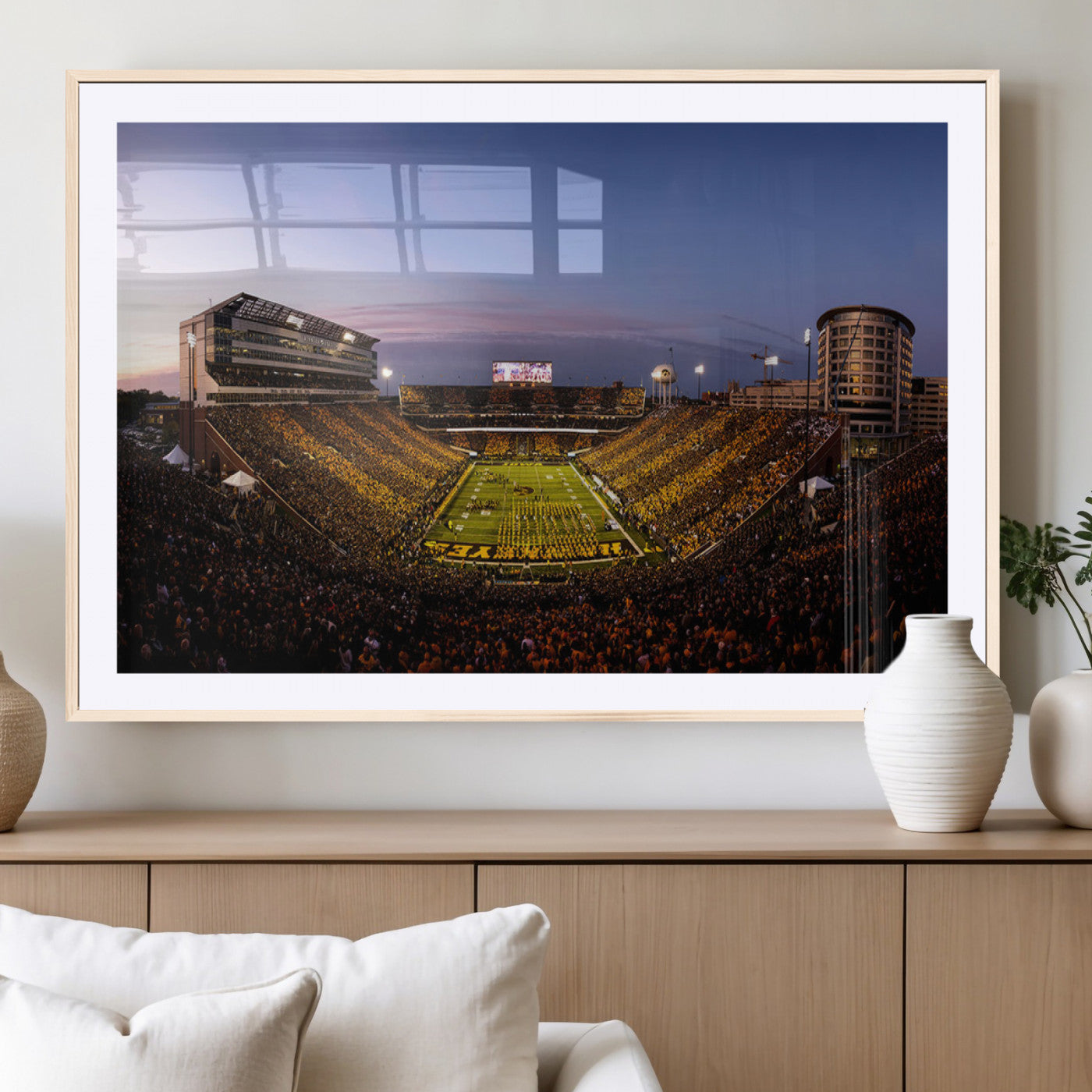 MGC-FP-36x24 - Iowa Hawkeyes Kinnick Stadium Wall Art Canvas Print, Framed Iowa Hawkeyes Kinnick Stadium Canvas
