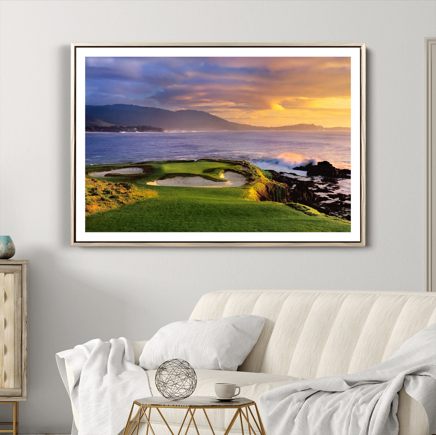 73699248-MGV-CV-36X24-Pebble Beach Golf Links Wall Art Canvas Print – Iconic Coastal Golf Course Artwork, Perfect for Office, Man Cave, or Golf Lover’s Decor