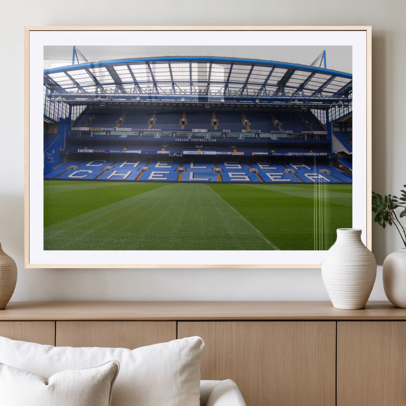 MGC-FP-36x24 - Stamford Bridge Chelsea Football Stadium Canvas Wall Art Print – Immersive Stadium Experience for