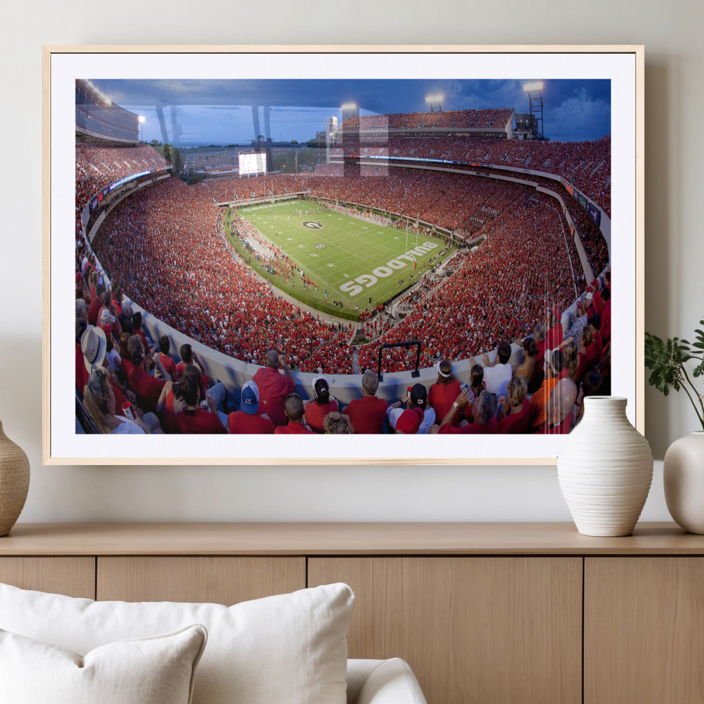 10244378-MGC-FP-40x30-Dooley Stadium Wall Art Print, Sports Arena Canvas Wall Art, Dooley Field at Sanford Stadium Canvas Print, Modern Athletic Field Art Printing