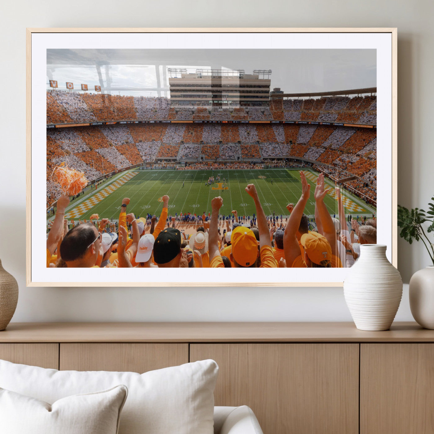 76011417-MGC-FP-40x30-Tennessee Neyland Stadium Wall Art Print, Sports Arena Canvas Wall Art, Panoramic Stadium Canvas Print, Modern Athletic Field Art Printing