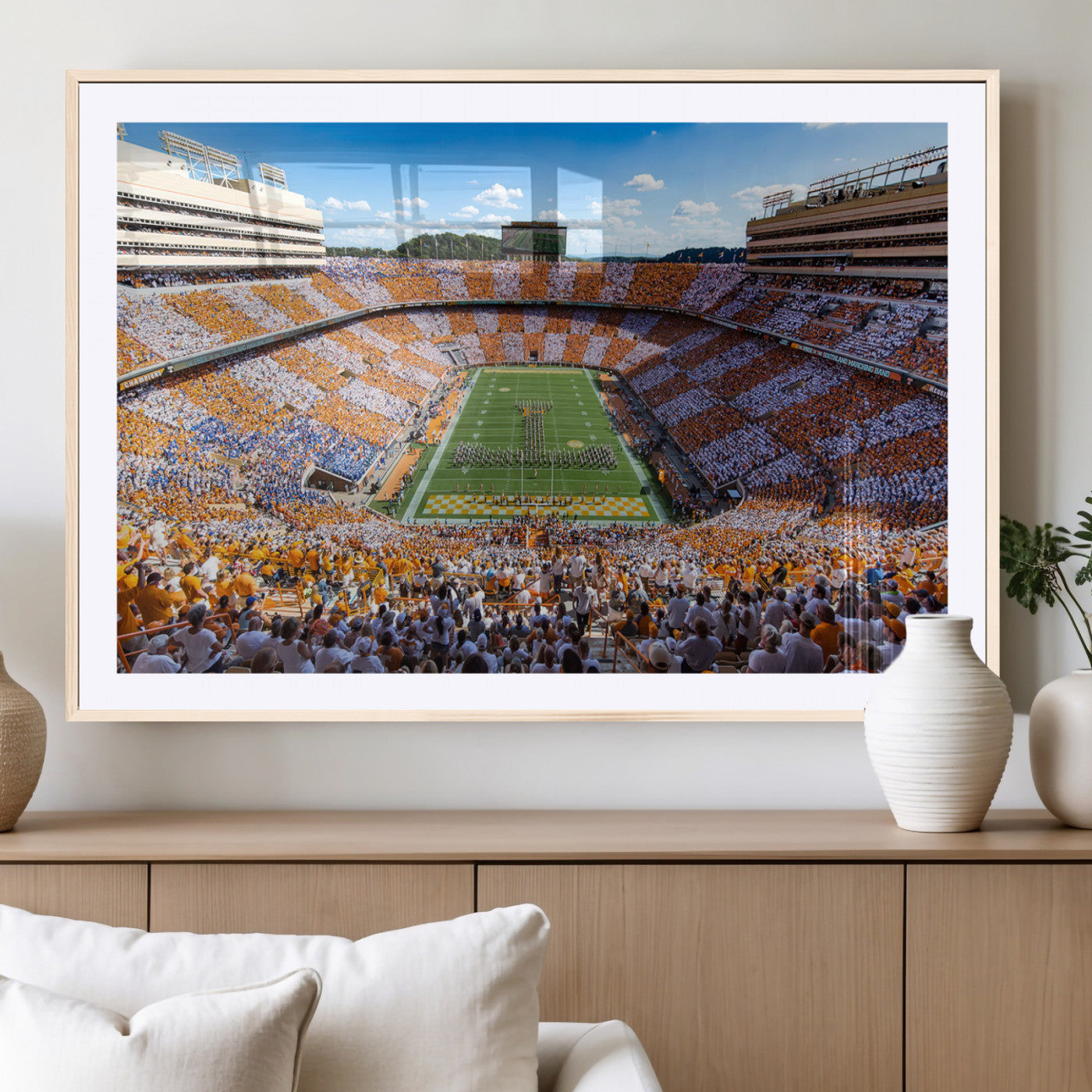 77097951-MGC-FP-36x24 - Tennessee Neyland Stadium Wall Art, Sports Arena Canvas Print, Panoramic Stadium Canvas Artwork for Home, Office