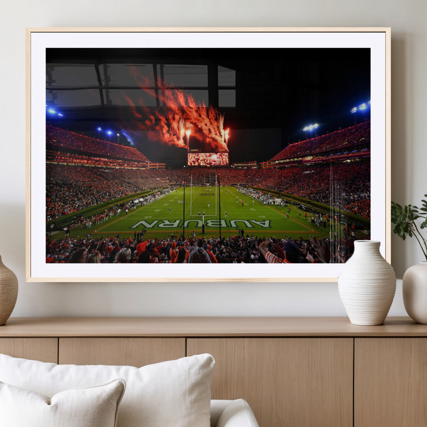 59046876-MGC-FP-36x24_Natural-Jordan-Hare Stadium Wall Art Canvas Print, Football Stadium Aerial View, College Sports Art for Man Cave or Game Room (Copy)
