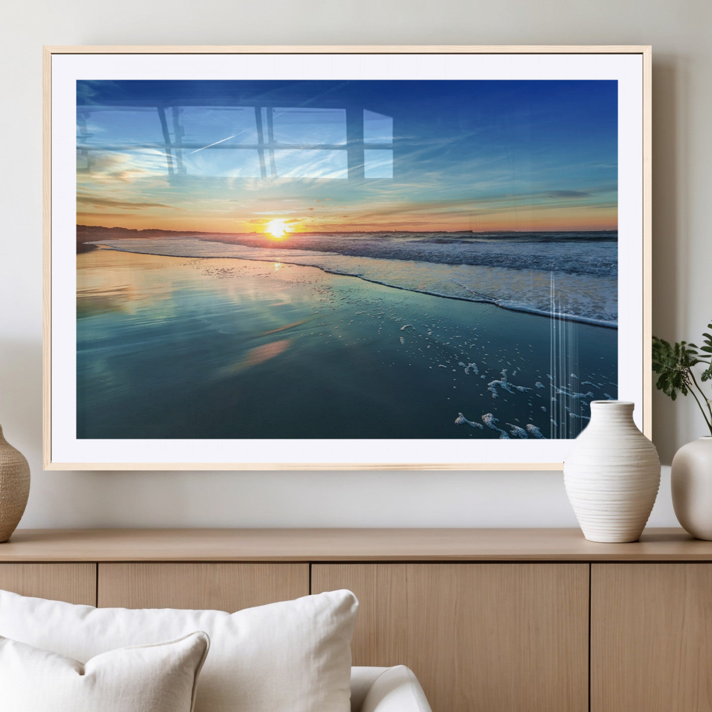 MGC-FP-36x24 - Blue Sky and Beach Wall Art Canvas Print