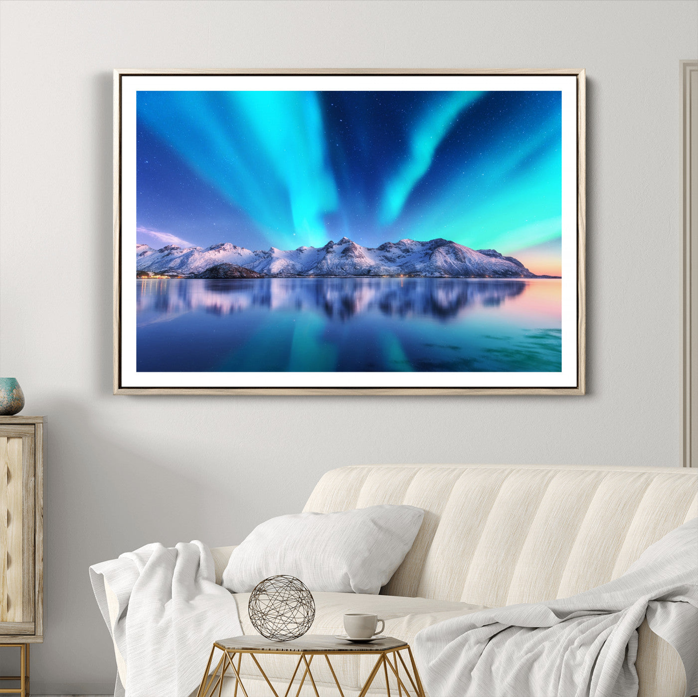 49902-MGV-CV-36X24-Northern Lights above Mountain Wall Art, Northern Lights Wall Art Canvas Print