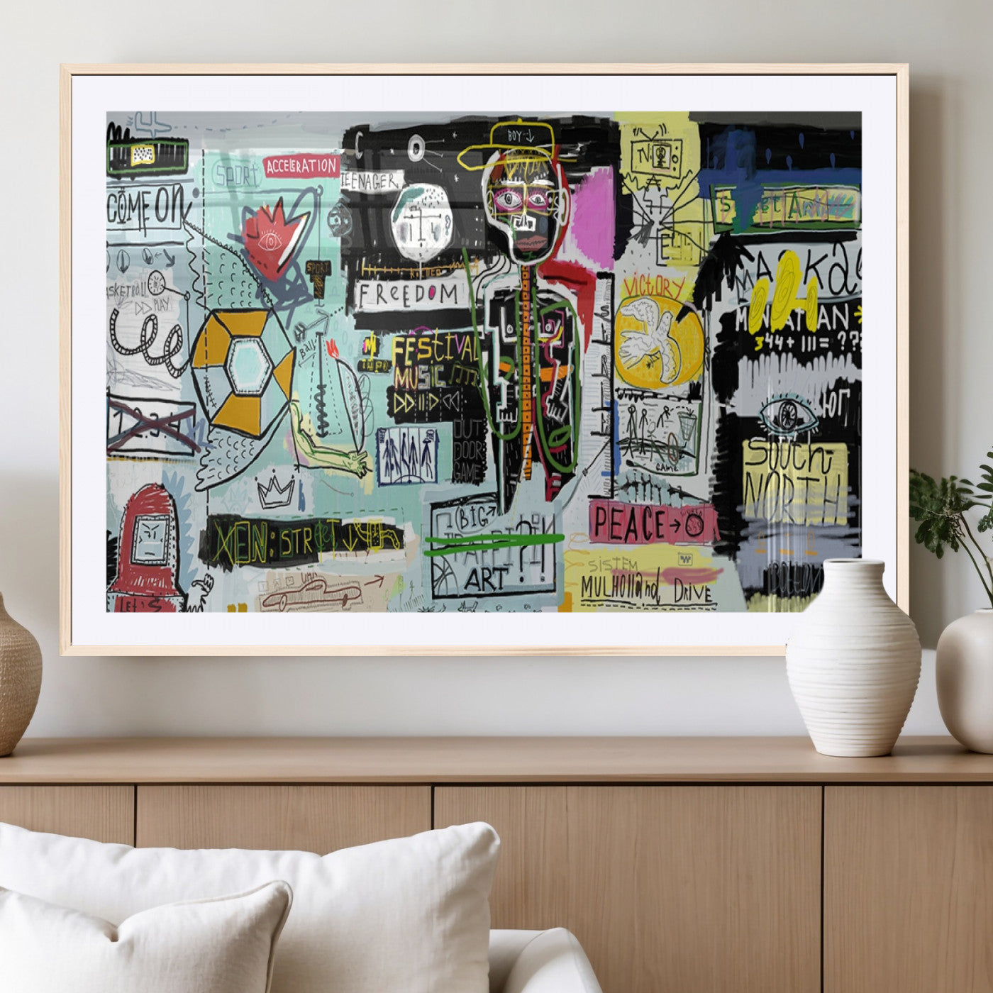 MGC-FP-36x24 - Abstract Graffiti Canvas Street Art-Inspired Graffiti Triptych Canvas – Modern Abstract Wall Art for