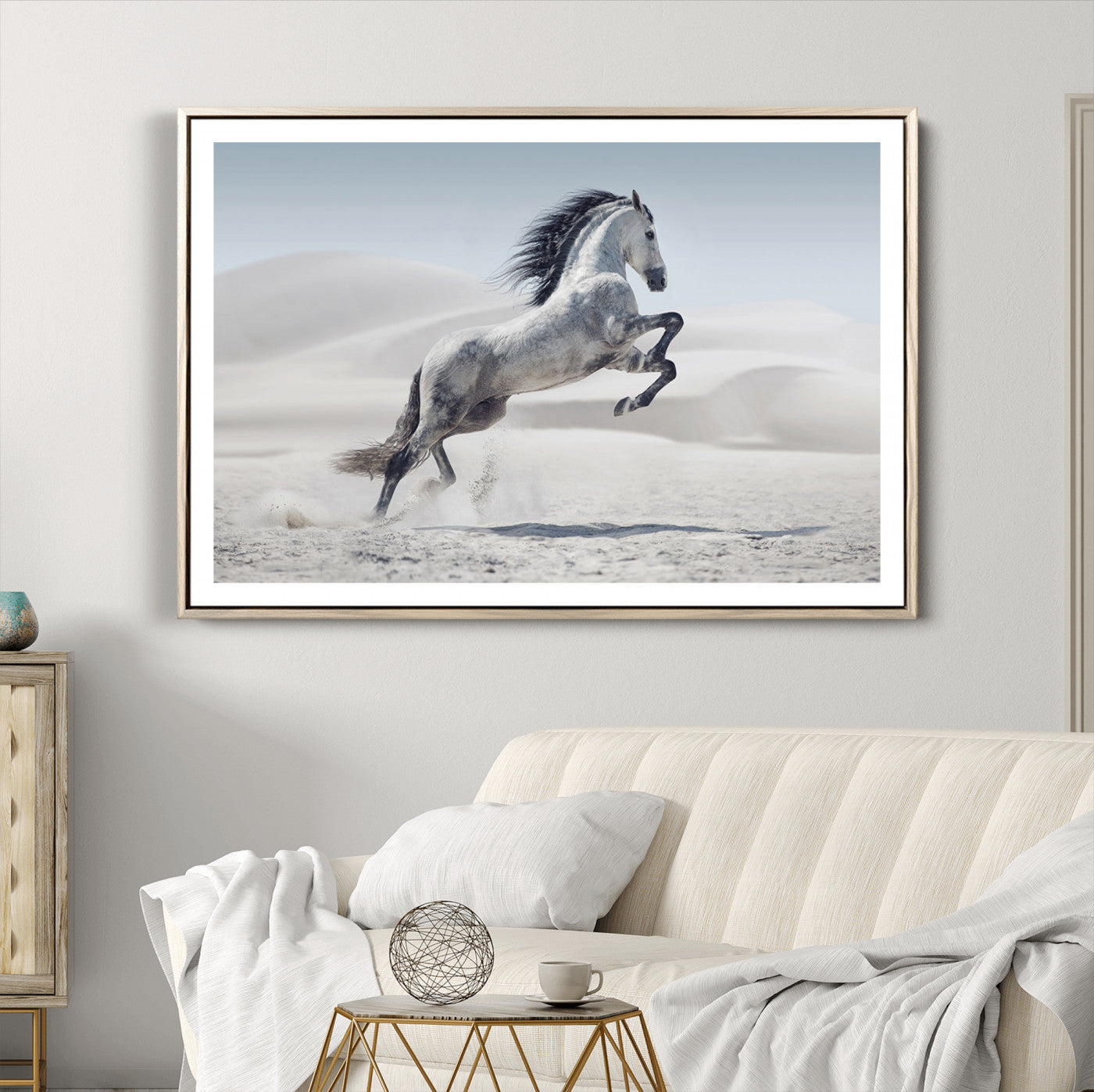 46422-MGV-CV-36X24-Prancing Horse on Dessert Large Wall Art Animal Canvas Print