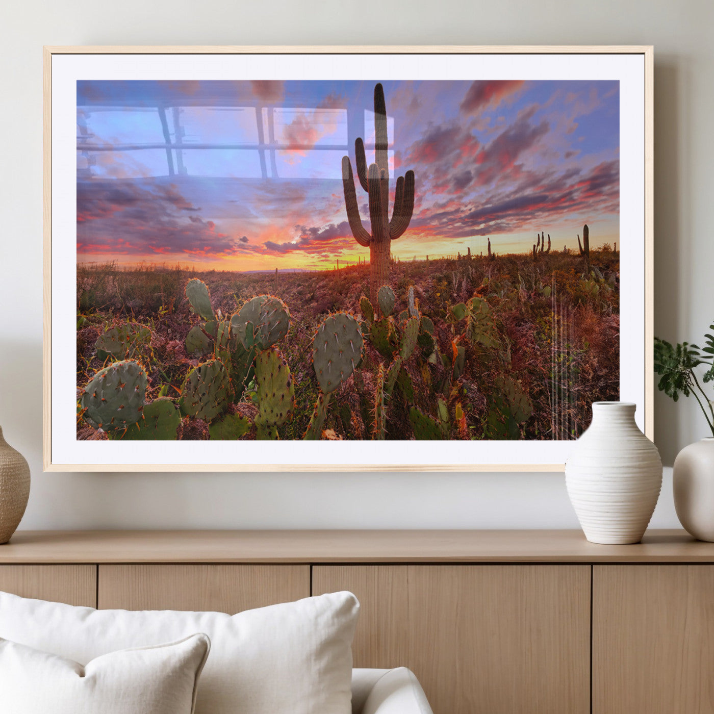 MGC-FP-36x24 - Arizona Desert Sunset Wall Art Canvas Print