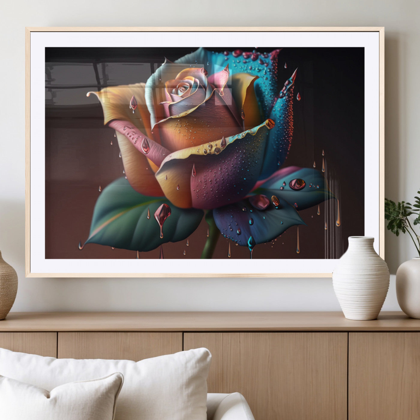 MGC-FP-36x24 - Abstract Rose Wall Art Canvas Print