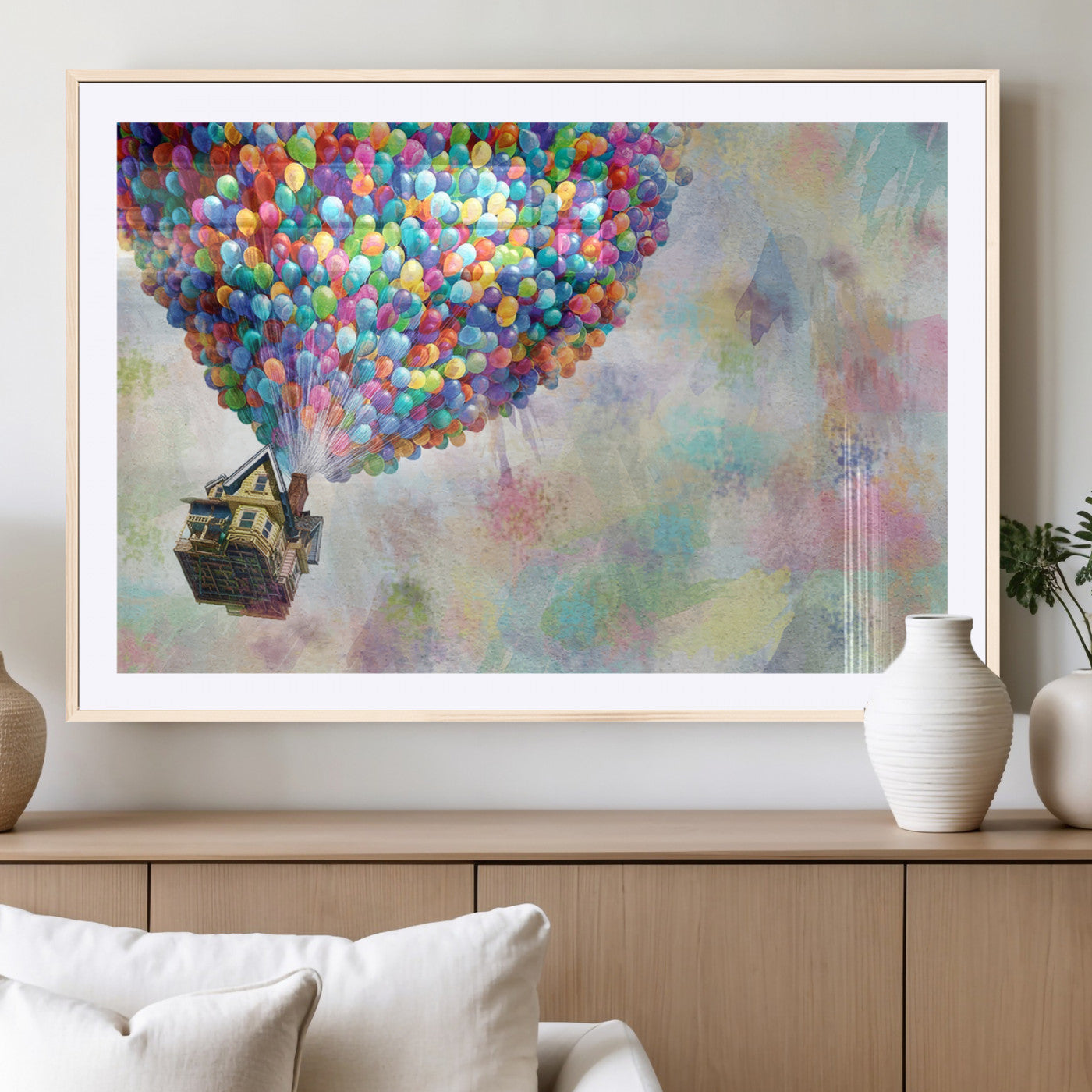 MGC-FP-36x24 - Up Pixar Poster, Look Up Pixar Wall Art, Up Pixar Canvas, Kids Play Game Room Decor Wall Art