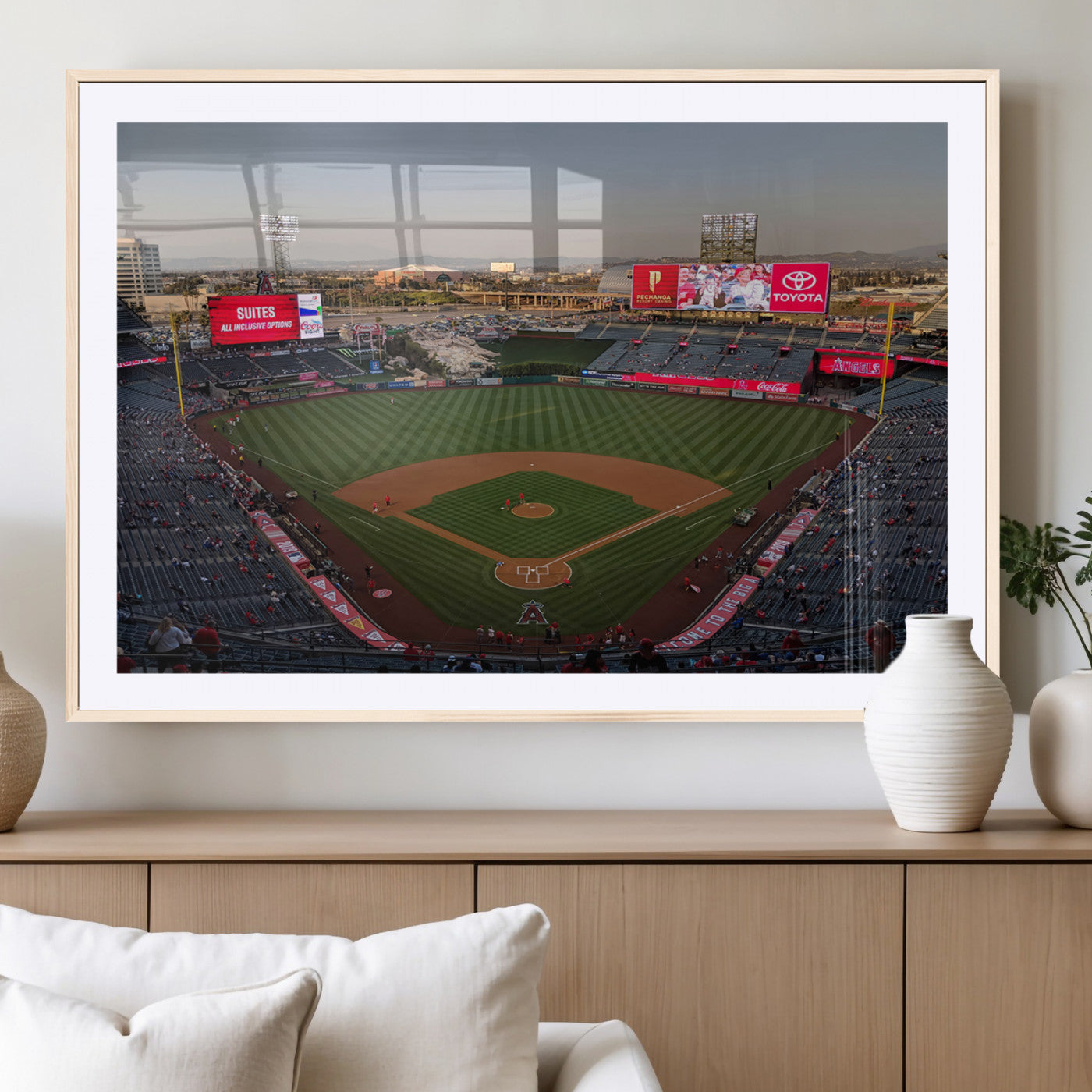 MGC-FP-36x24 - Los Angeles Angels Baseball Canvas Print - Anaheim Angel Stadium Wall Art Canvas Print