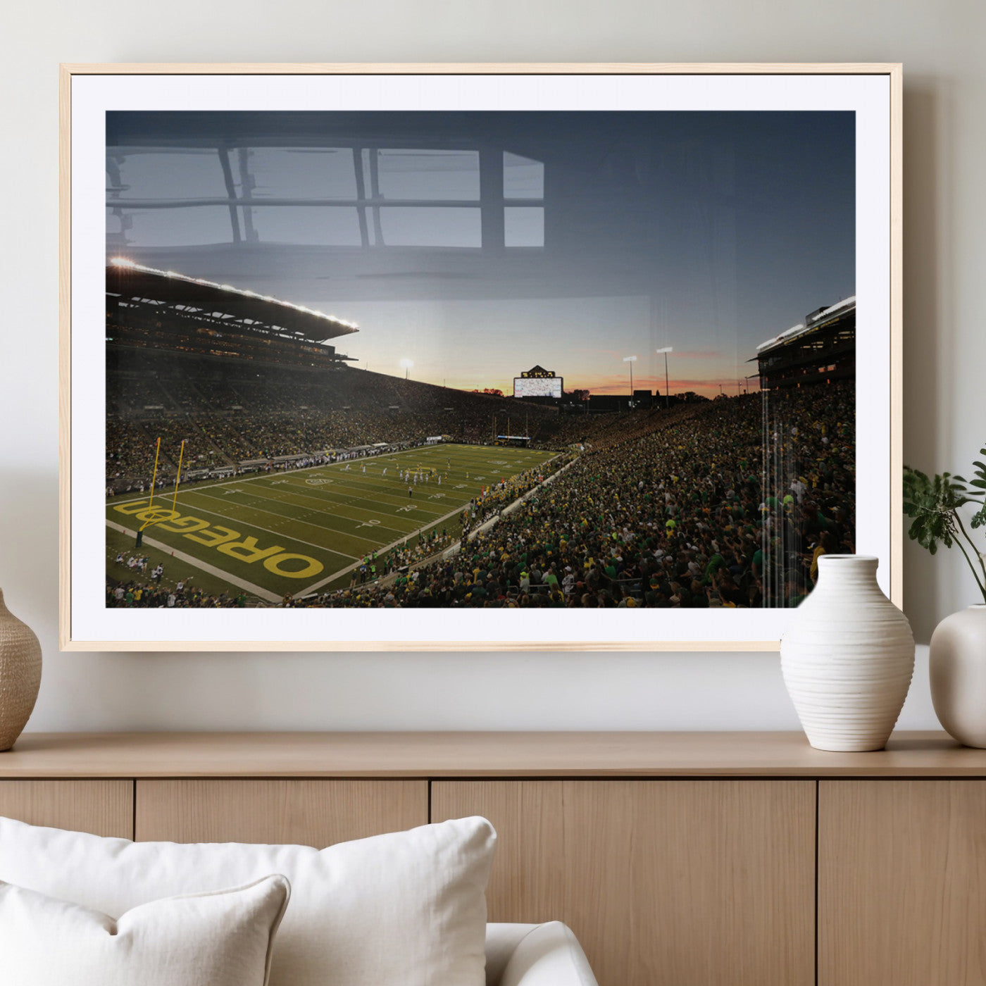 MGC-FP-36x24 - Oregon Ducks Football Team Print - Eugene Autzen Stadium Wall Art Canvas Print
