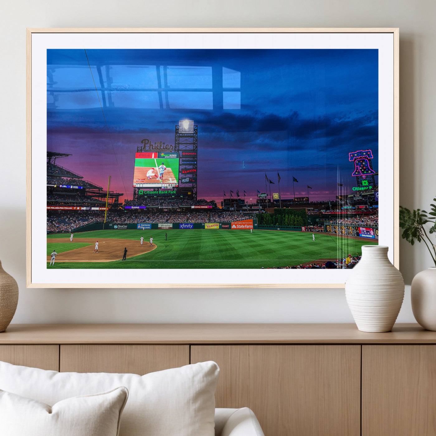 MGC-FP-36x24 - Philadelphia Phillies Baseball Team Print - Philadelphia Citizens Bank Park Stadium Canvas Wall Art