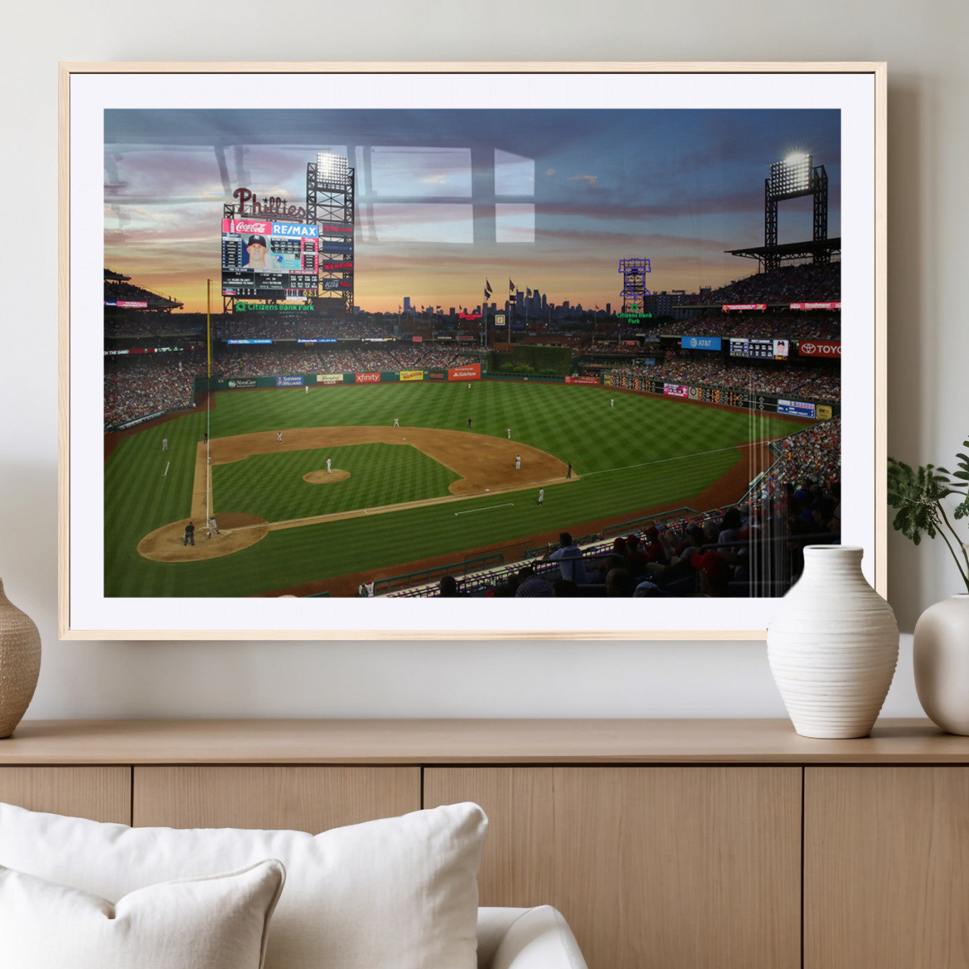 MGC-FP-36x24 - Citizens Bank Park Philadelphia Phillies Wall Art Canvas | 3-Panel Canvas Print of Phillies Stadium