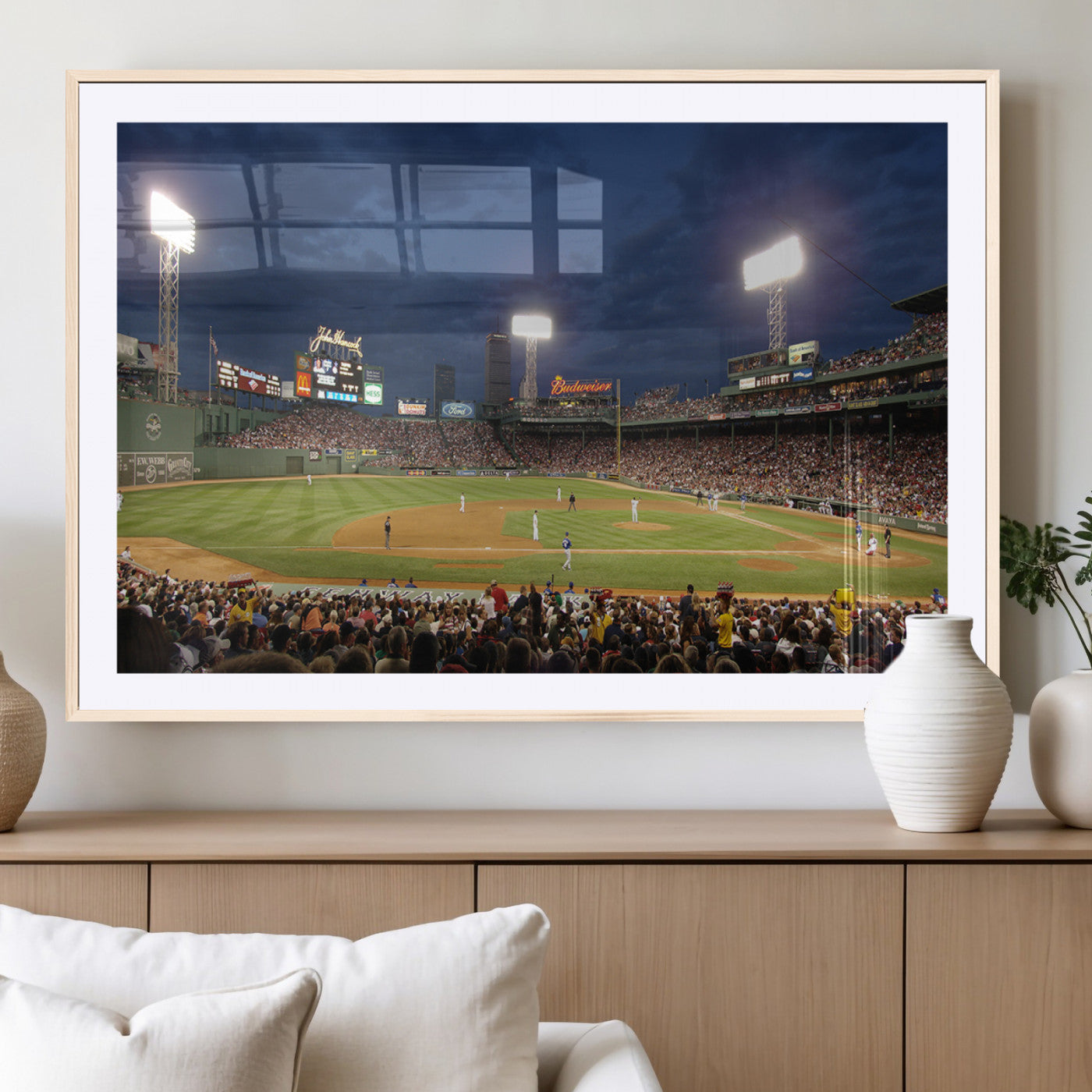 MGC-FP-36x24 - Boston Red Sox Baseball Team Print Canvas - Massachusetts Fenway Park Stadium Wall Art Canvas Print