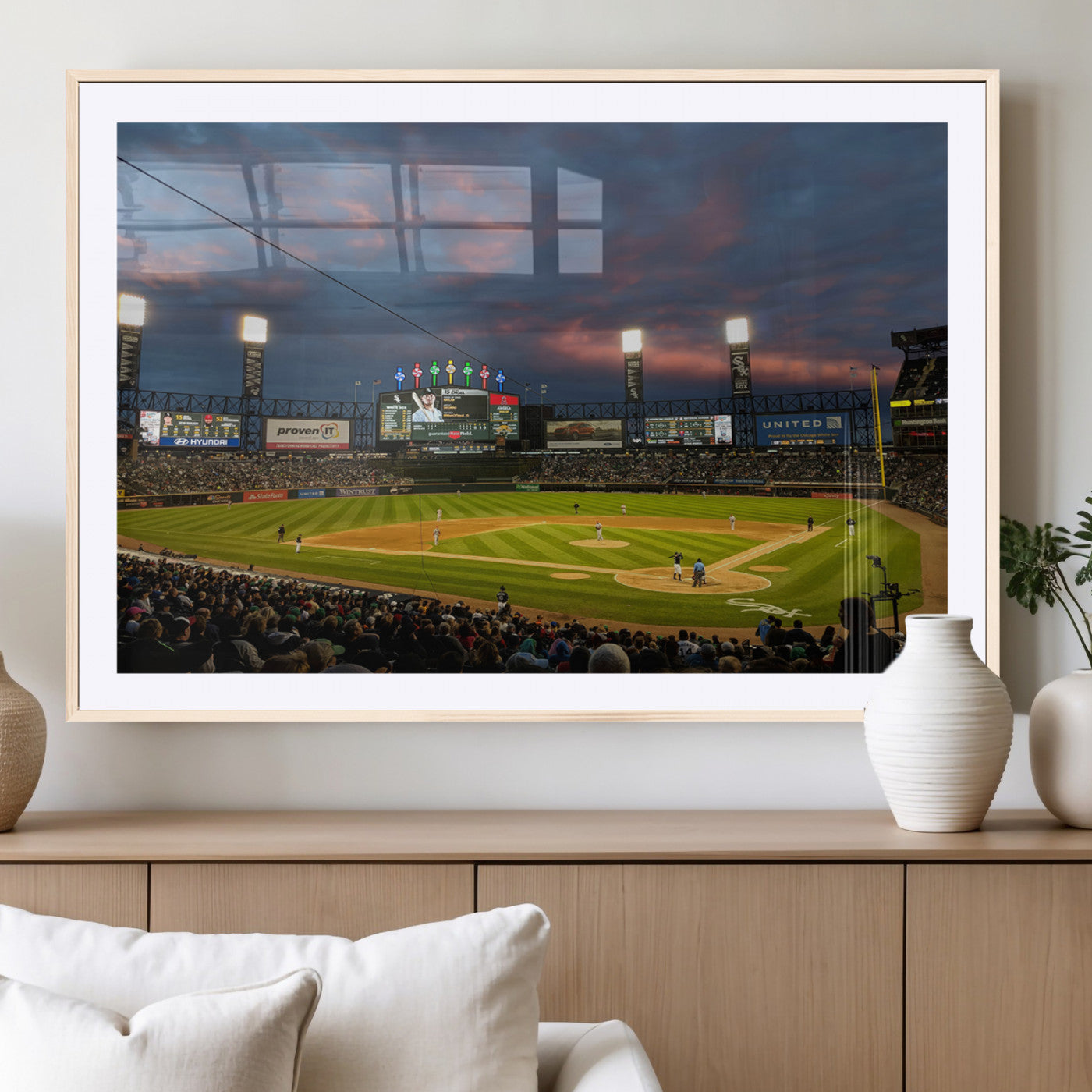 MGC-FP-36x24 - Chicago White Sox Baseball Team Print Canvas- Guaranteed Rate Field Stadium Wall Art Canvas Print