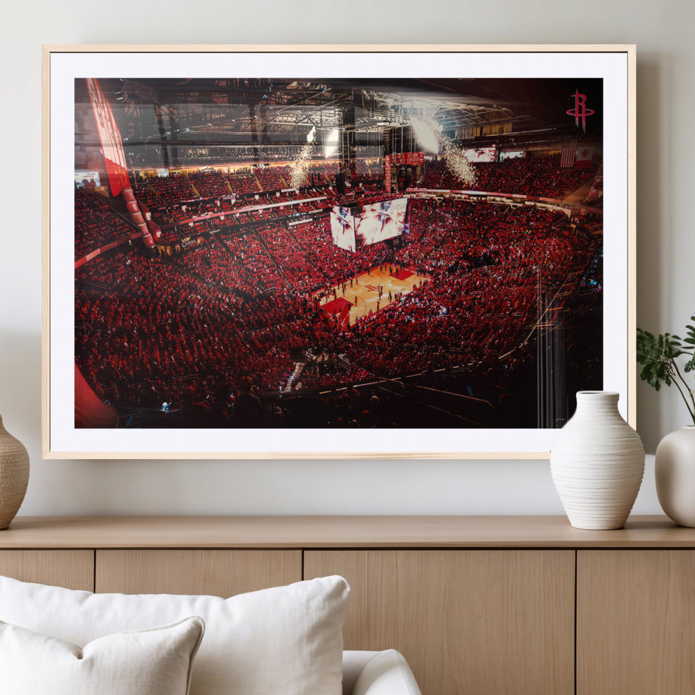 MGC-FP-36x24 - Houston Rockets Basketball Team Print Canvas- Houston Toyota Center Stadium Wall Art Canvas Print