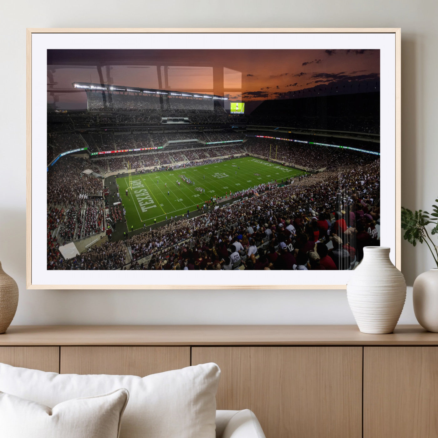 MGC-FP-36x24 - Texas A&M Aggies Football Team Print - College Station Kyle Field Stadium Wall Art Canvas Print