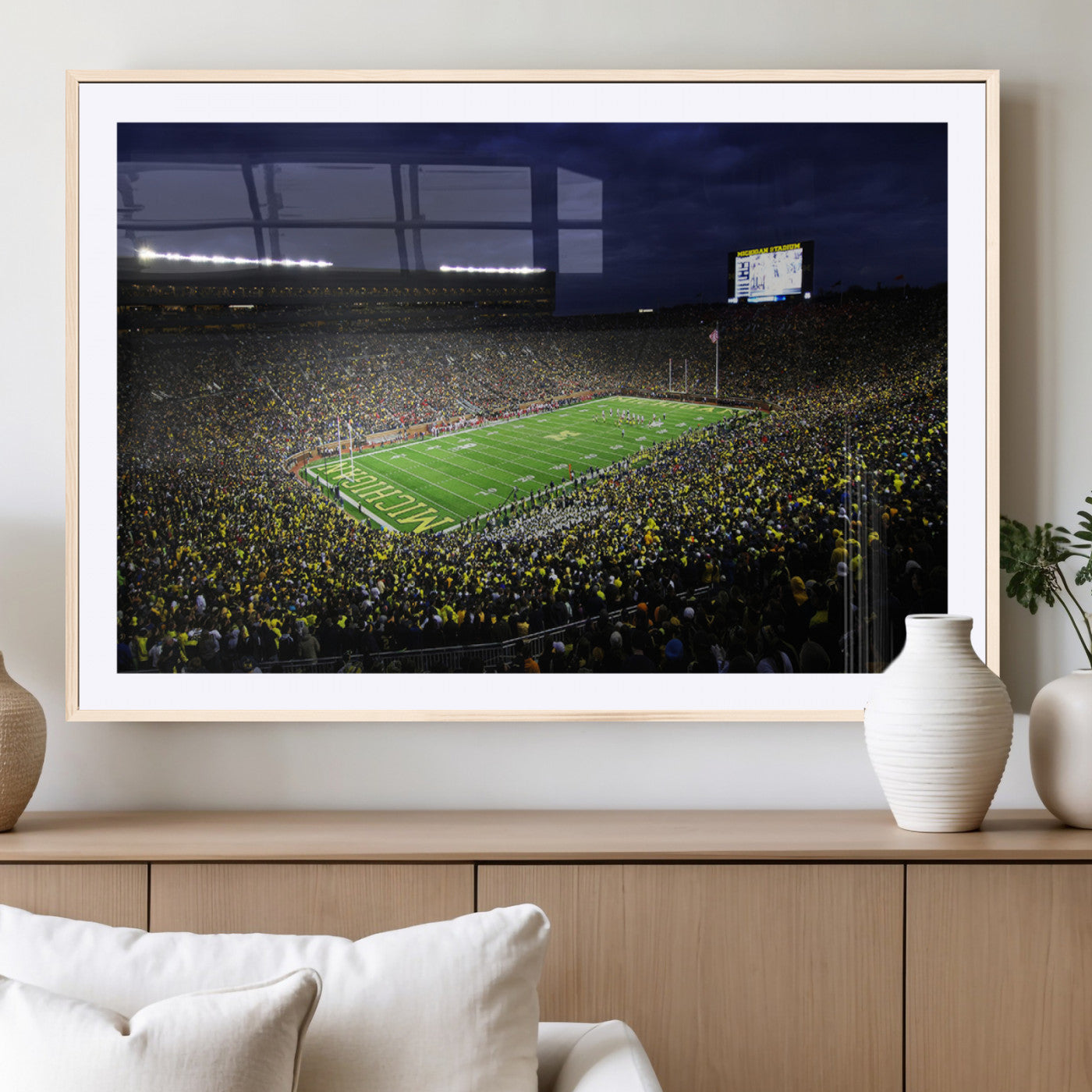 MGC-FP-36x24 - Michigan Wolverines Football Canvas Wall Decor, Football Team Print - Ann Arbor Michigan Stadium
