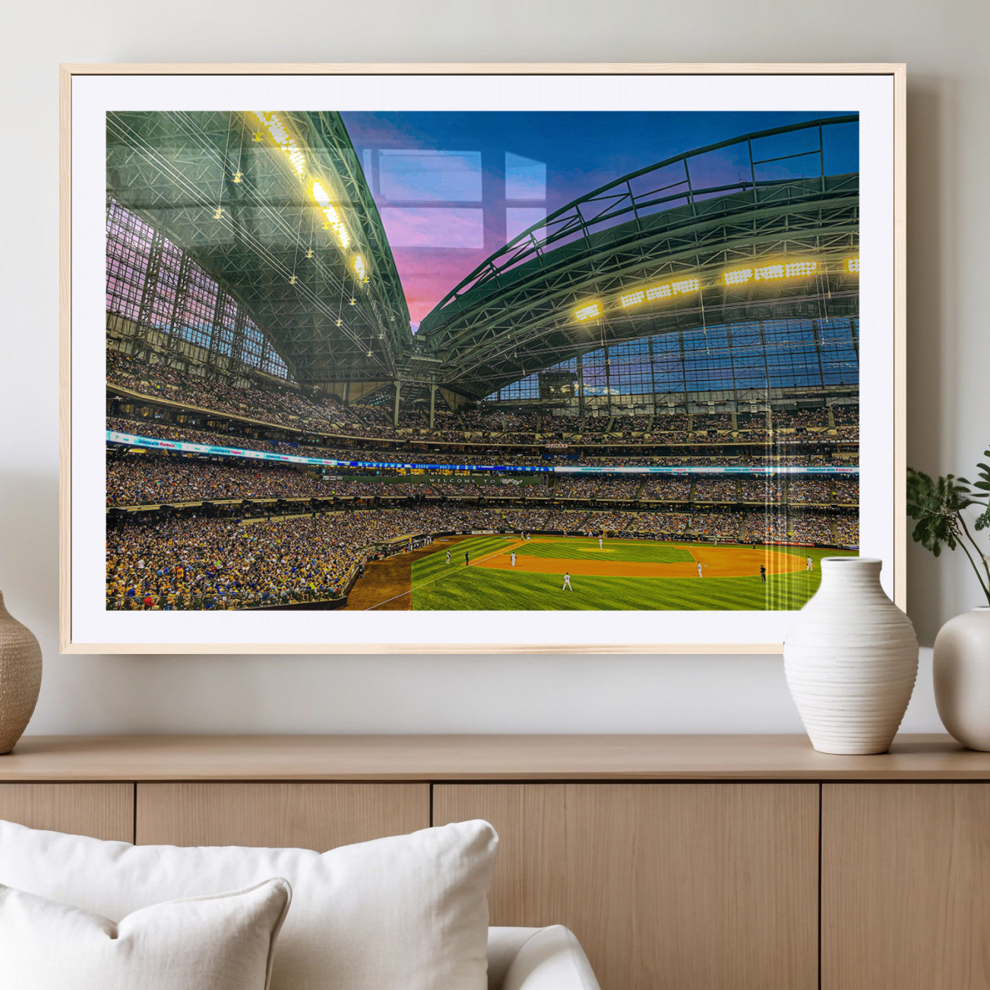 MGC-FP-36x24 - Milwaukee Brewers Baseball Team Print Canvas- American Family Field Stadium Wall Art Canvas Print