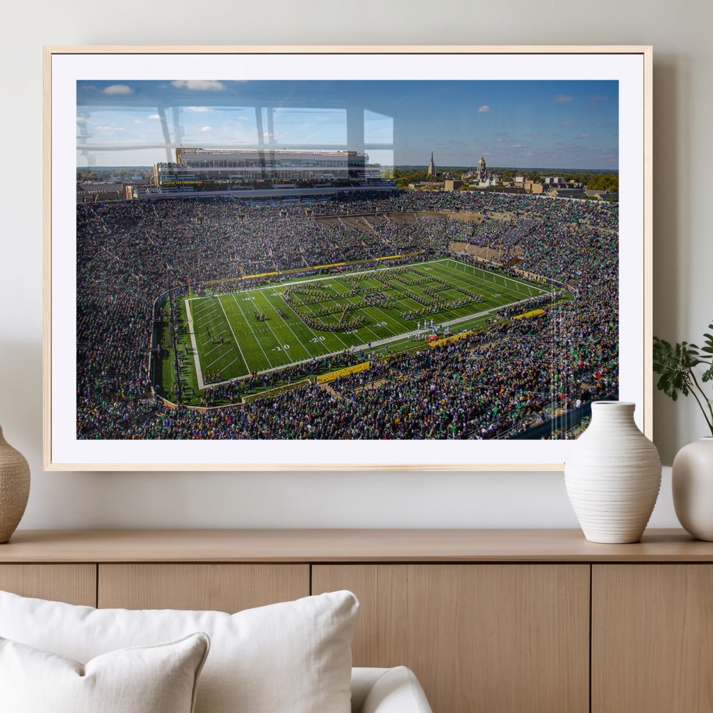 MGC-FP-36x24 - Notre Dame Fighting Irish Football Team Print - Notre Dame Stadium Wall Art Canvas Print