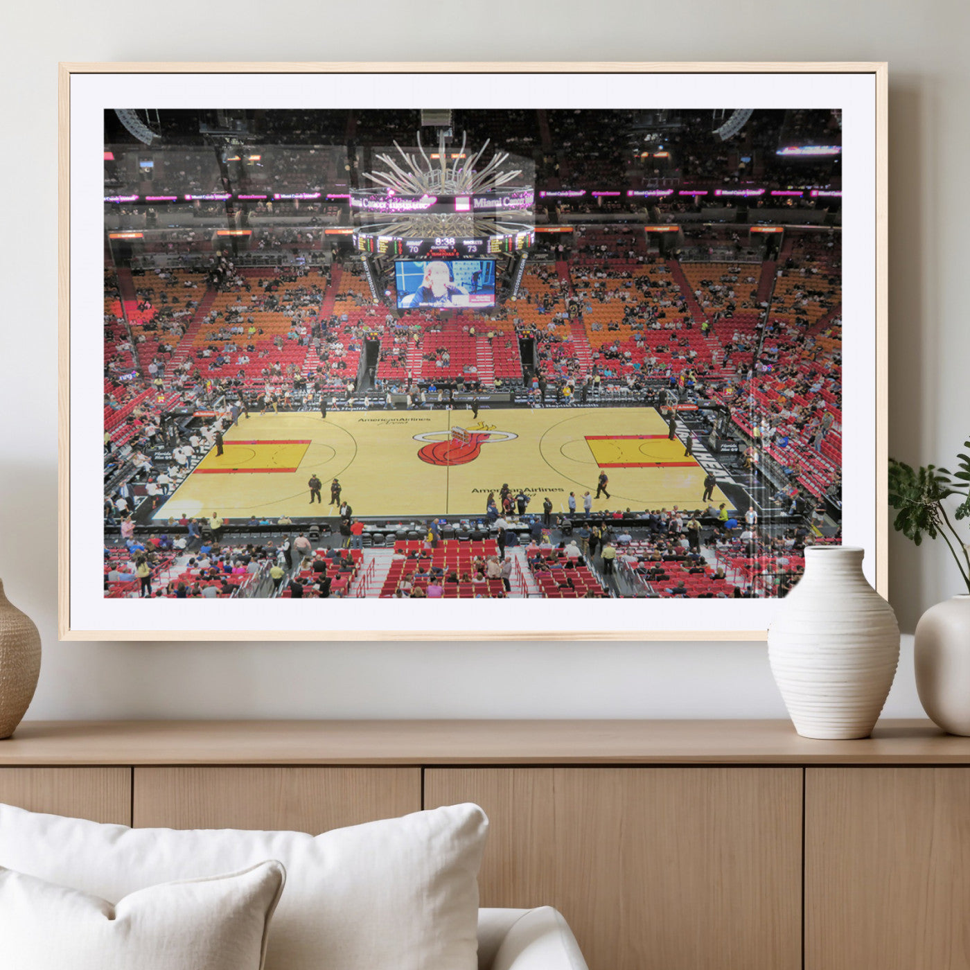 MGC-FP-36x24 - Miami Heat Basketball Team Print Wall Art- Kaseya Center Stadium Wall Art Canvas Print