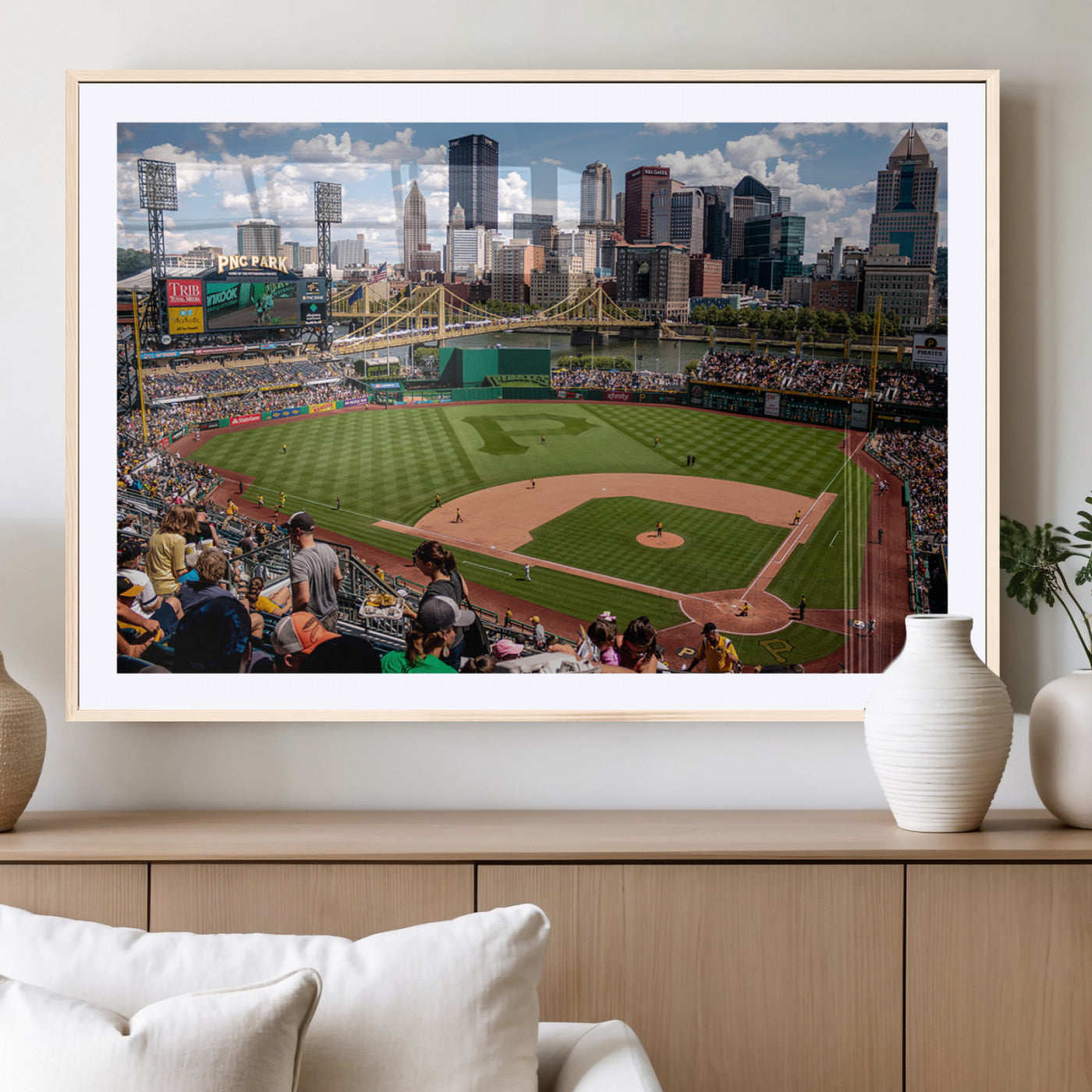 MGC-FP-36x24 - Pittsburgh Pirates Baseball Team Print - PNC Park Stadium Wall Art Canvas Print - Ready to Hang