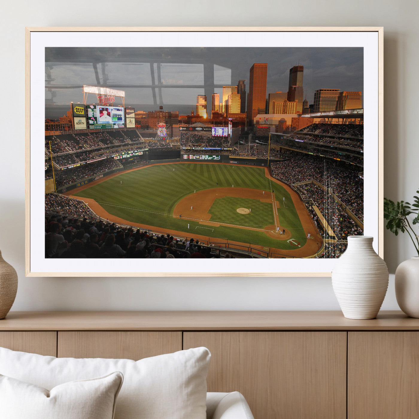 MGC-FP-36x24 - Minnesota Twins Baseball Team Print - Minneapolis Target Field Stadium Wall Art Canvas Print