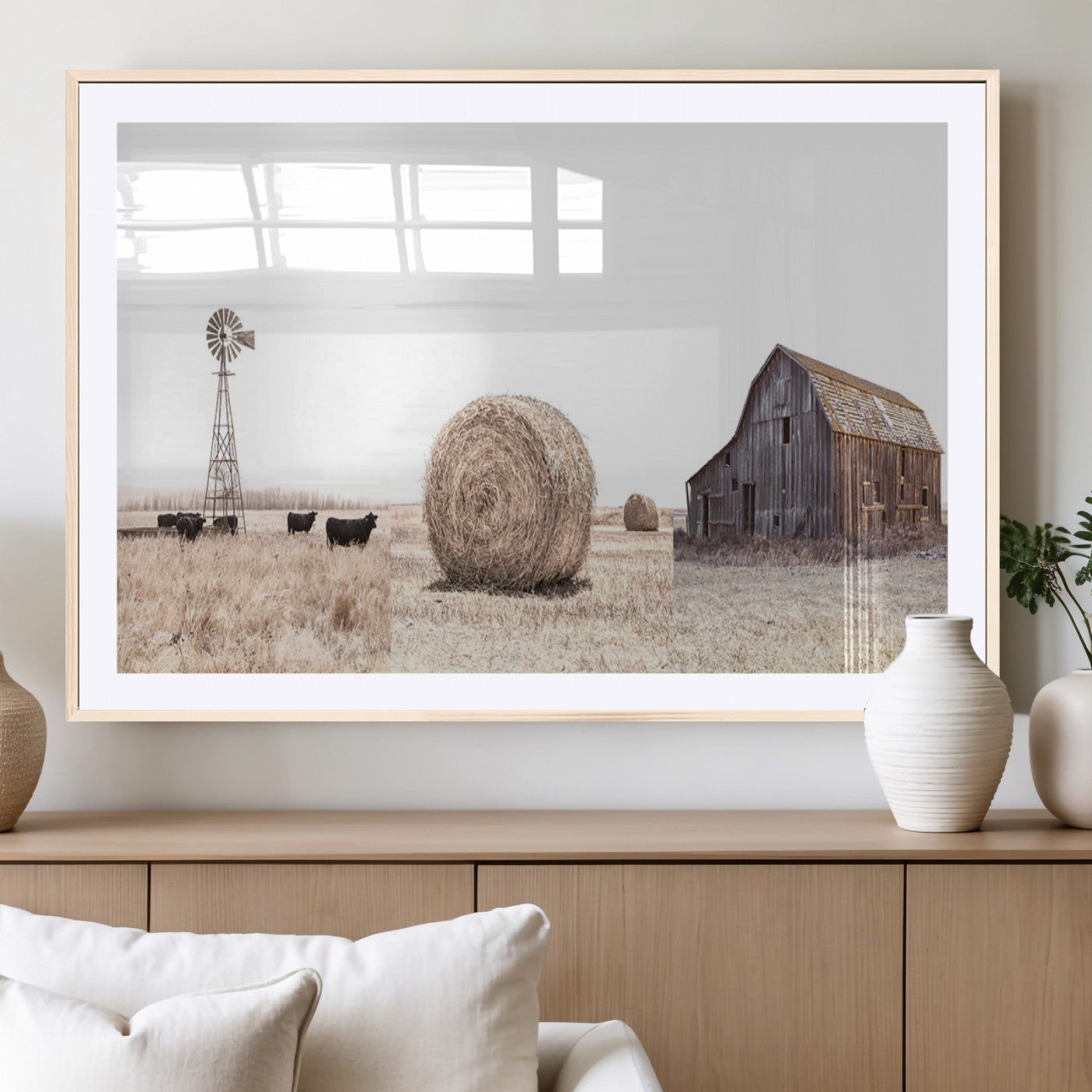 MGC-FP-36x24 - Farm Prints Set, Set of 6 Farmhouse Wall Art, Country House Decor, Barn Print, Wheat Print,