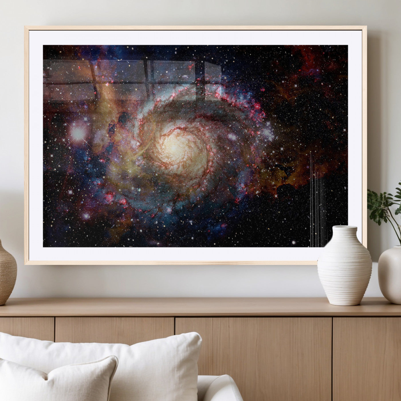 MGC-FP-36x24 - Nebula and Galaxies in Space Wall Art Canvas Print, Spiral Galaxy Wall Art Canvas Print