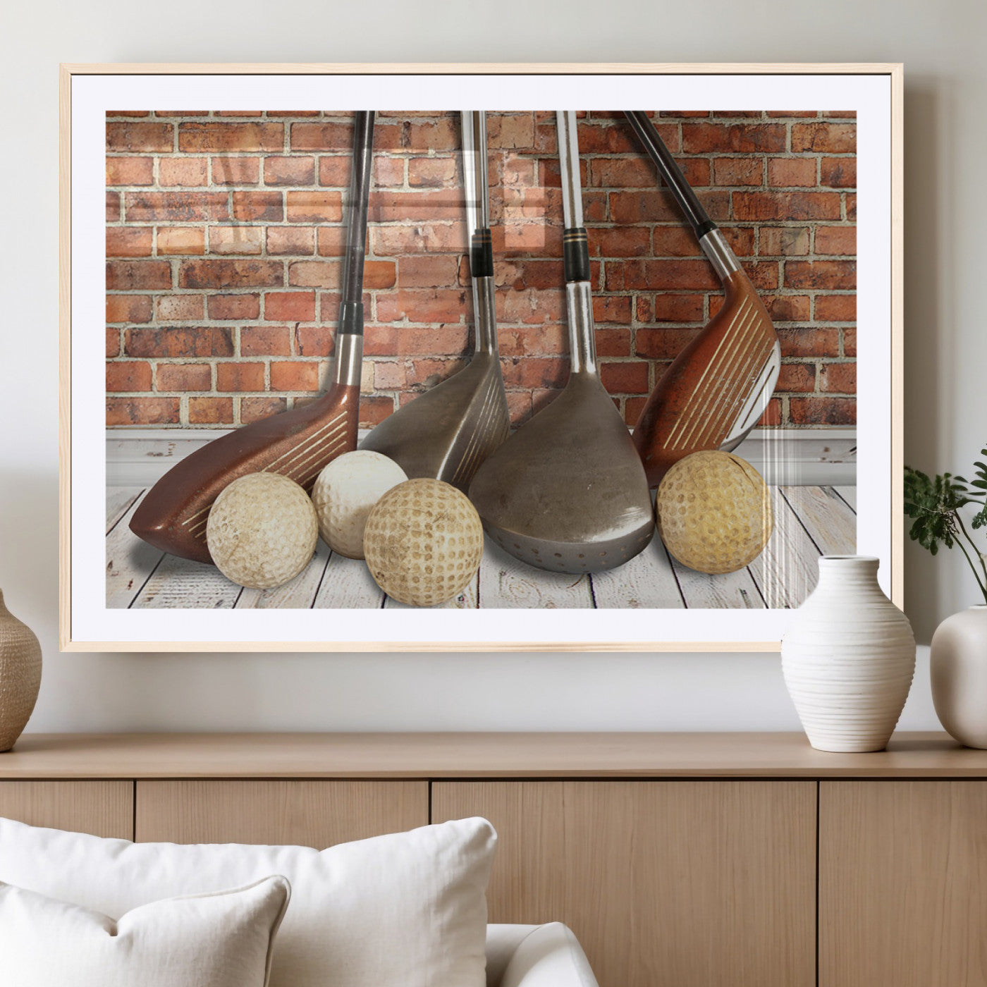 MGC-FP-36x24 - Vintage Golf Ball Wall Art Canvas Print | Golf Decor for Man Cave or Office | Ready to Hang and