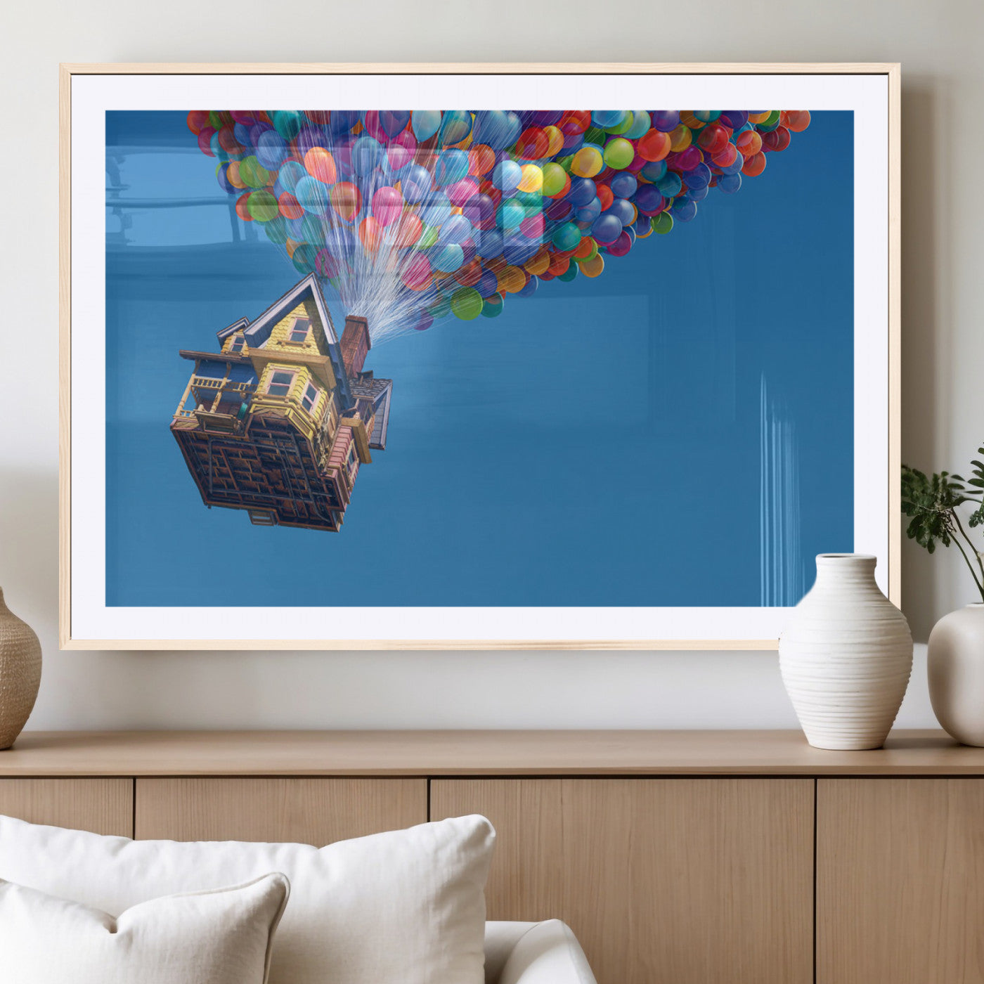 MGC-FP-36x24 - Carl Fredricksen, Up Movie Wall Art, Balloons Wall Art, Air Balloons for Kids Room Print