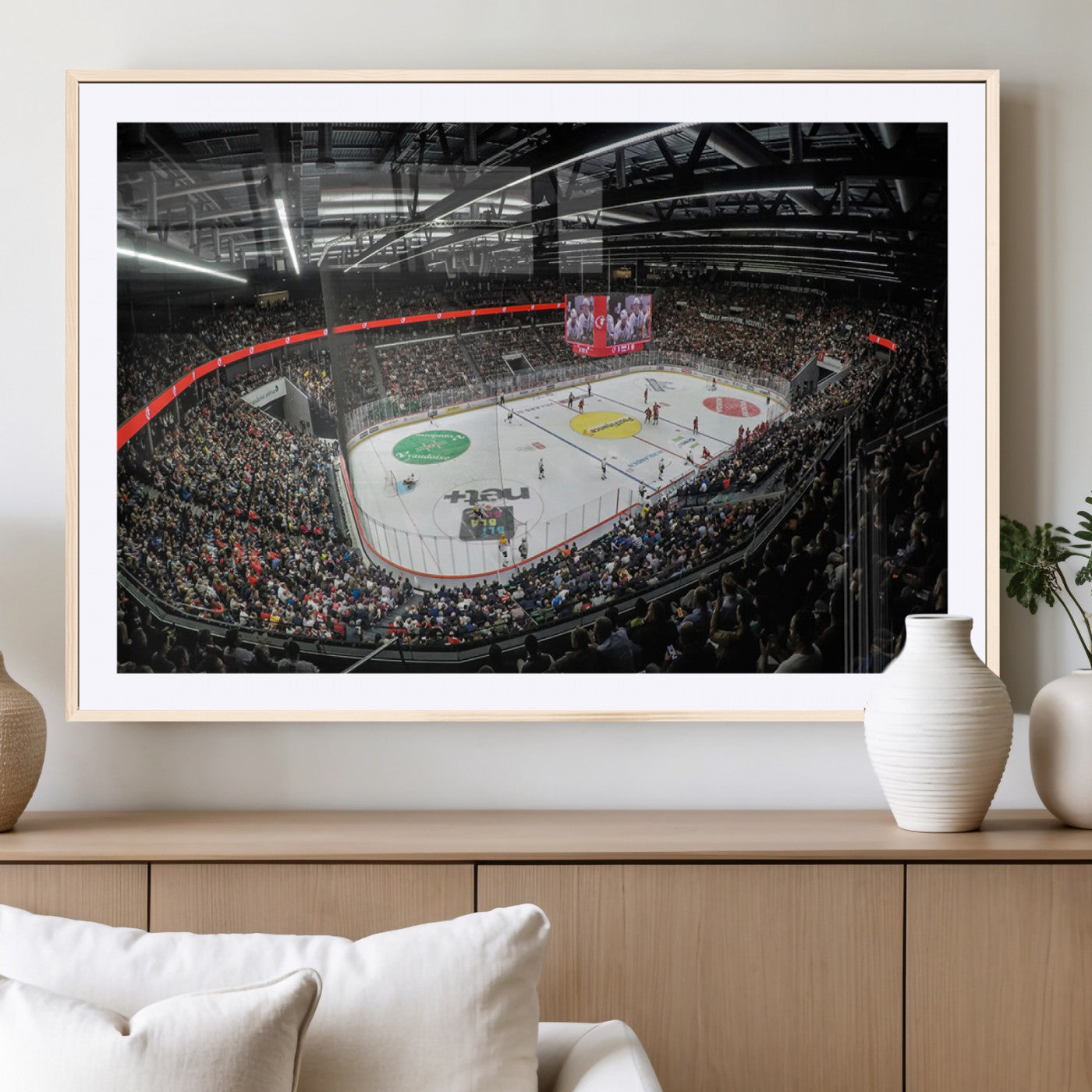 MGC-FP-36x24 - Vaudoise Lausanne Ice Hockey Arena Stadium Wall Art Canvas, Vaudoise Lausanne Ice Hockey Canvas