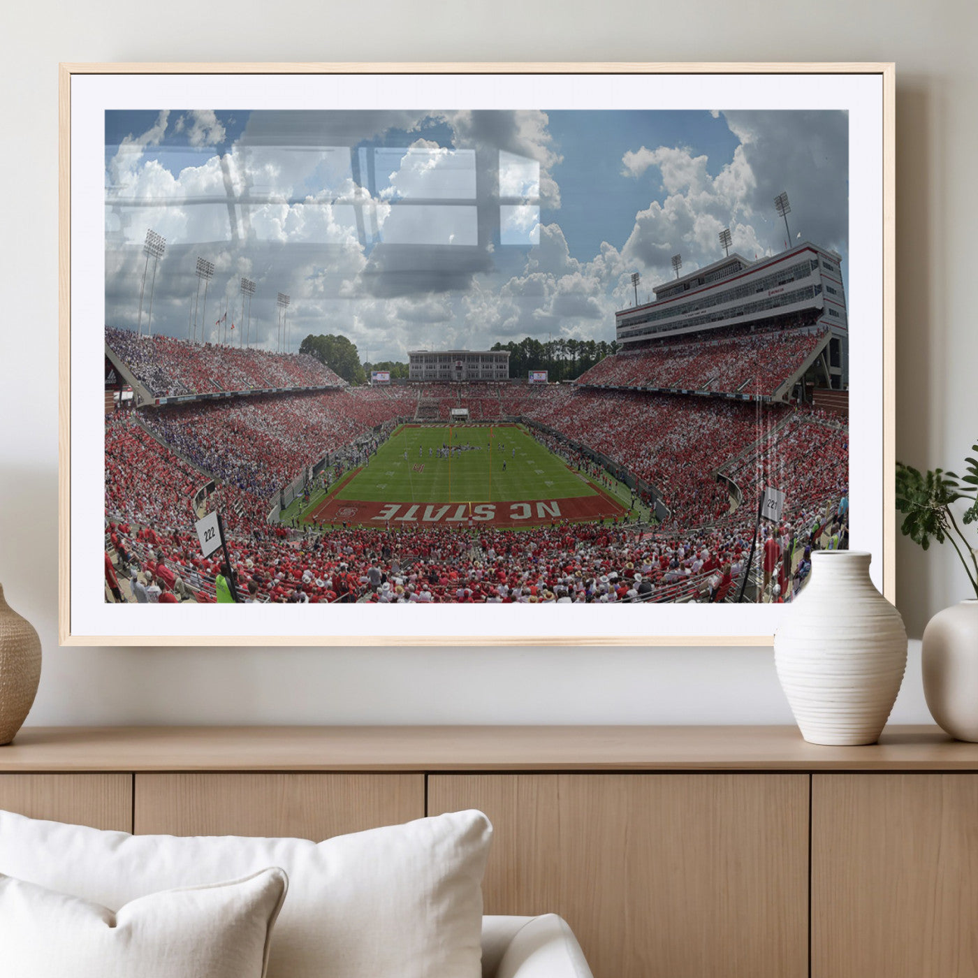 MGC-FP-36x24 - NC State Wolfpack Football Team Print Canvas- Raleigh Carter-Finley Stadium Wall Art Canvas Print