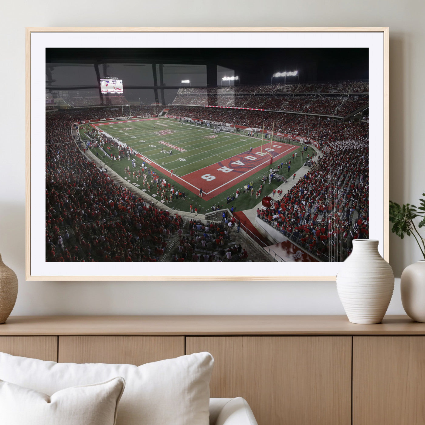 MGC-FP-36x24 - Houston Cougars Football Team Print - Houston TDECU Stadium Wall Art Canvas Print